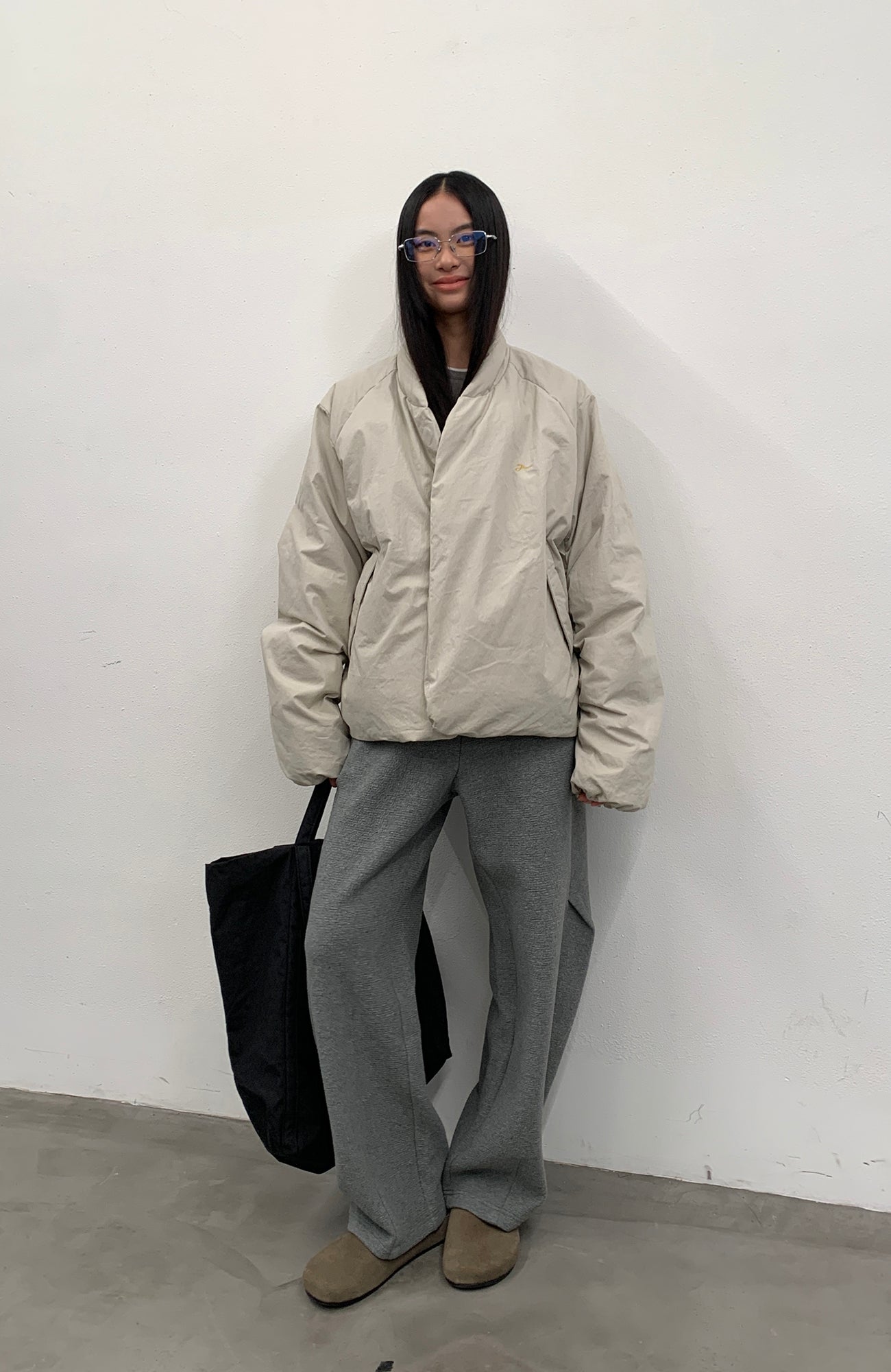 ROARINGWILD A ARCH Minimal Hidden Snap Puffer Jacket