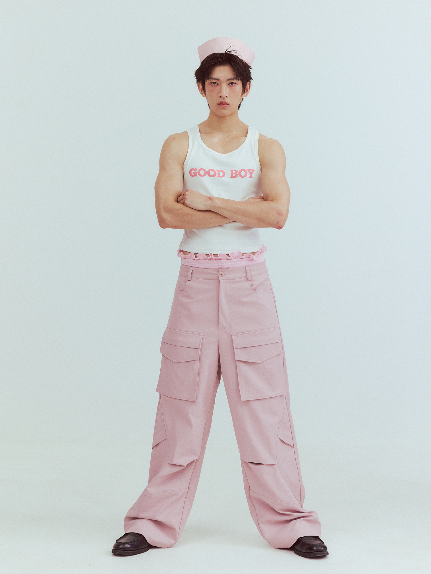 KADAKADA Paneled Wide-Leg Cargo Pants, premium urban and streetwear designers apparel on PROJECTISR.com, KADAKADA