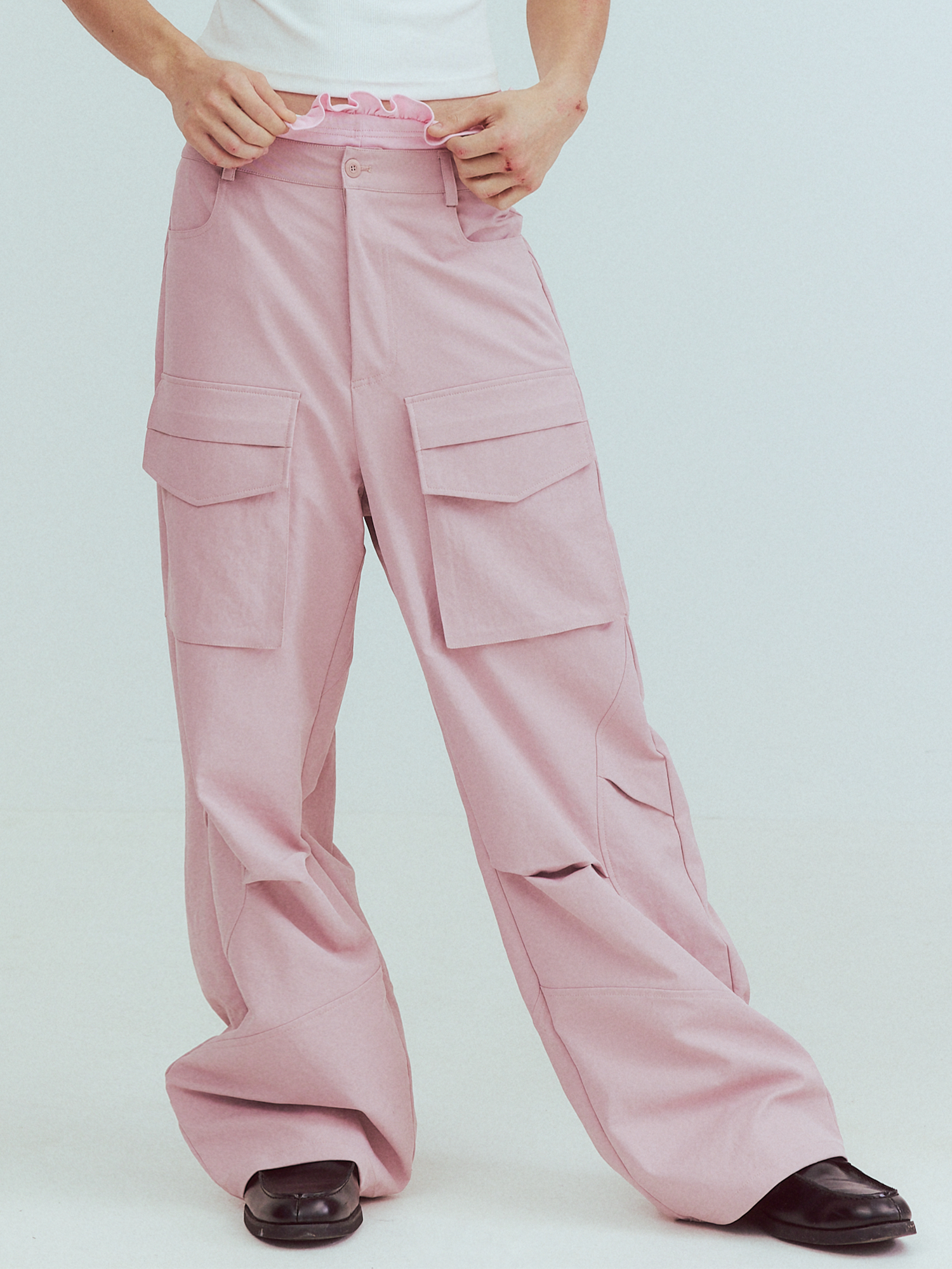KADAKADA Paneled Wide-Leg Cargo Pants, premium urban and streetwear designers apparel on PROJECTISR.com, KADAKADA