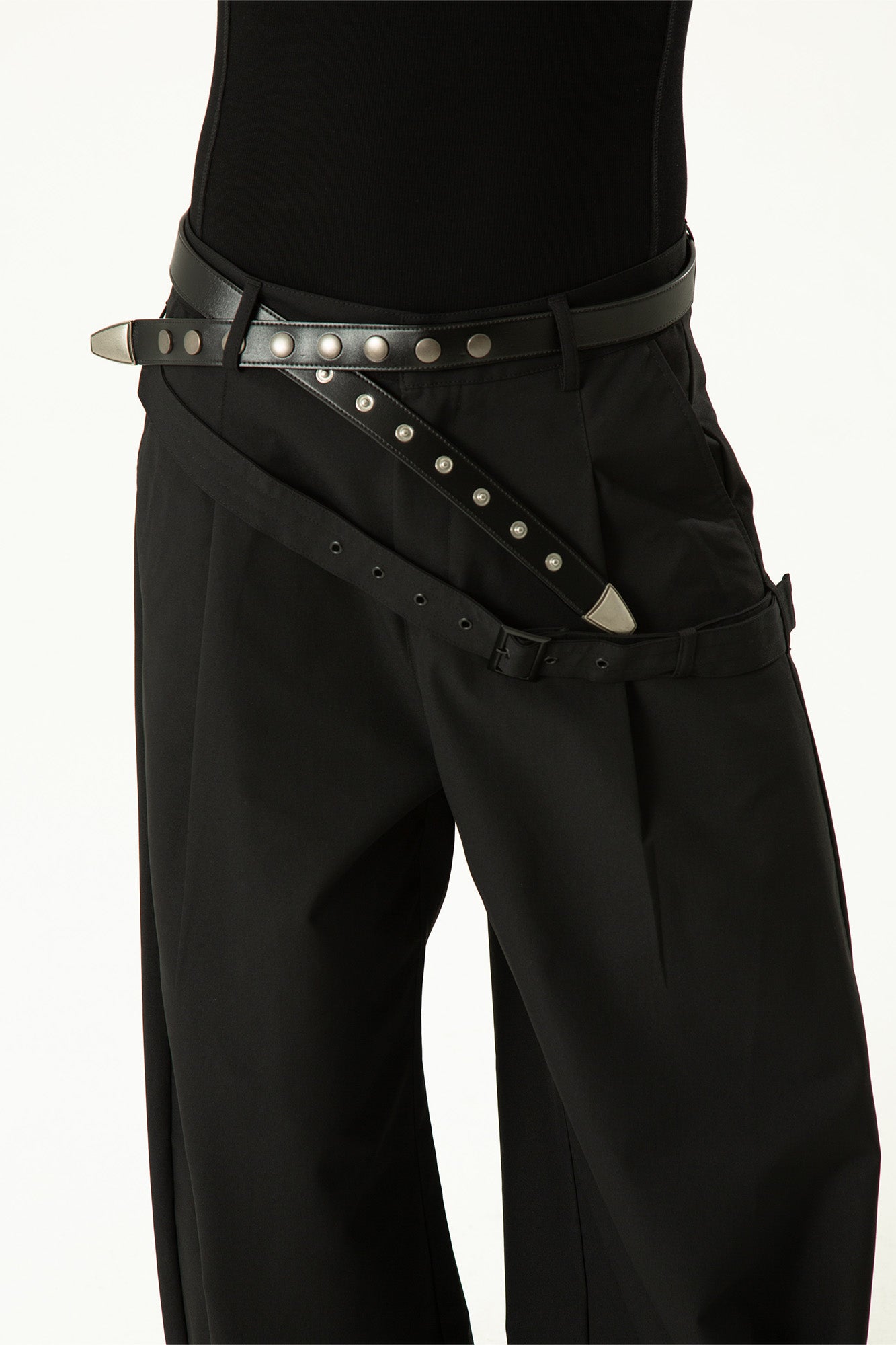CLP Draped Wide-Leg Belted Pants, premium urban and streetwear designers apparel on PROJECTISR.com, CLP