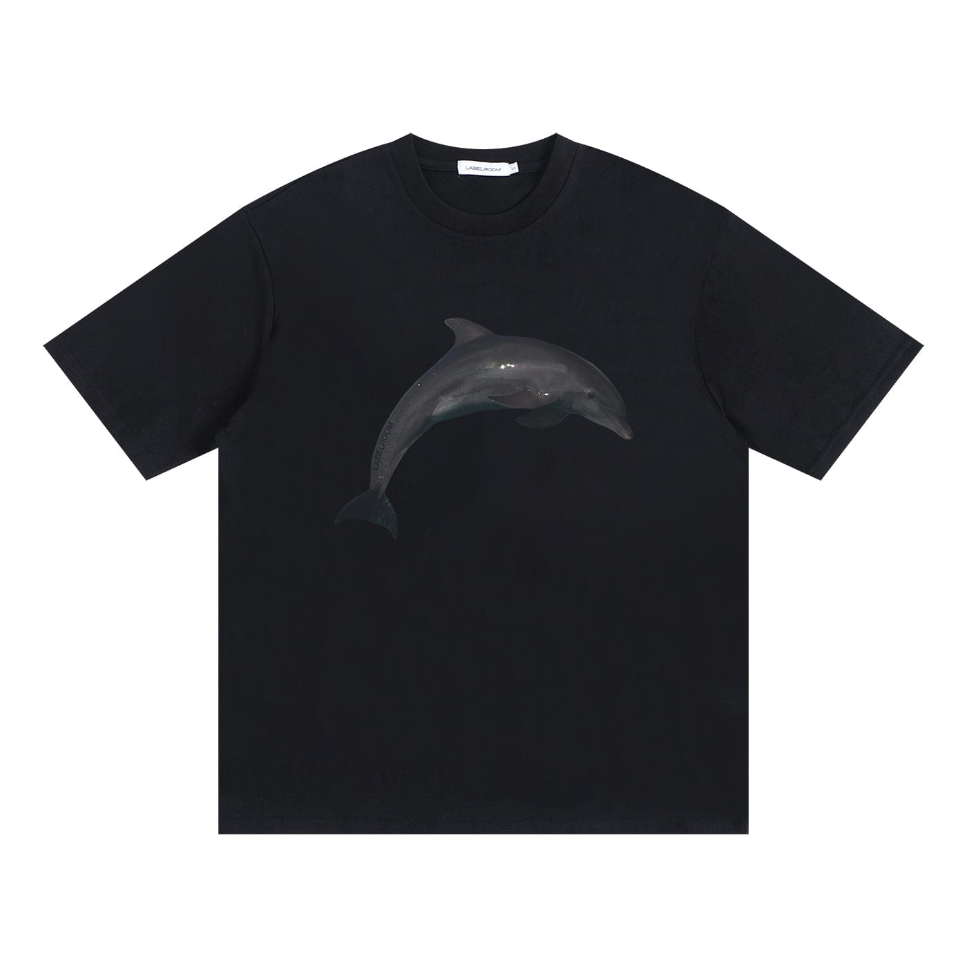 49PERCENT Black Dolphin T-Shirt, premium urban and streetwear designers apparel on PROJECTISR.com, 49PERCENT