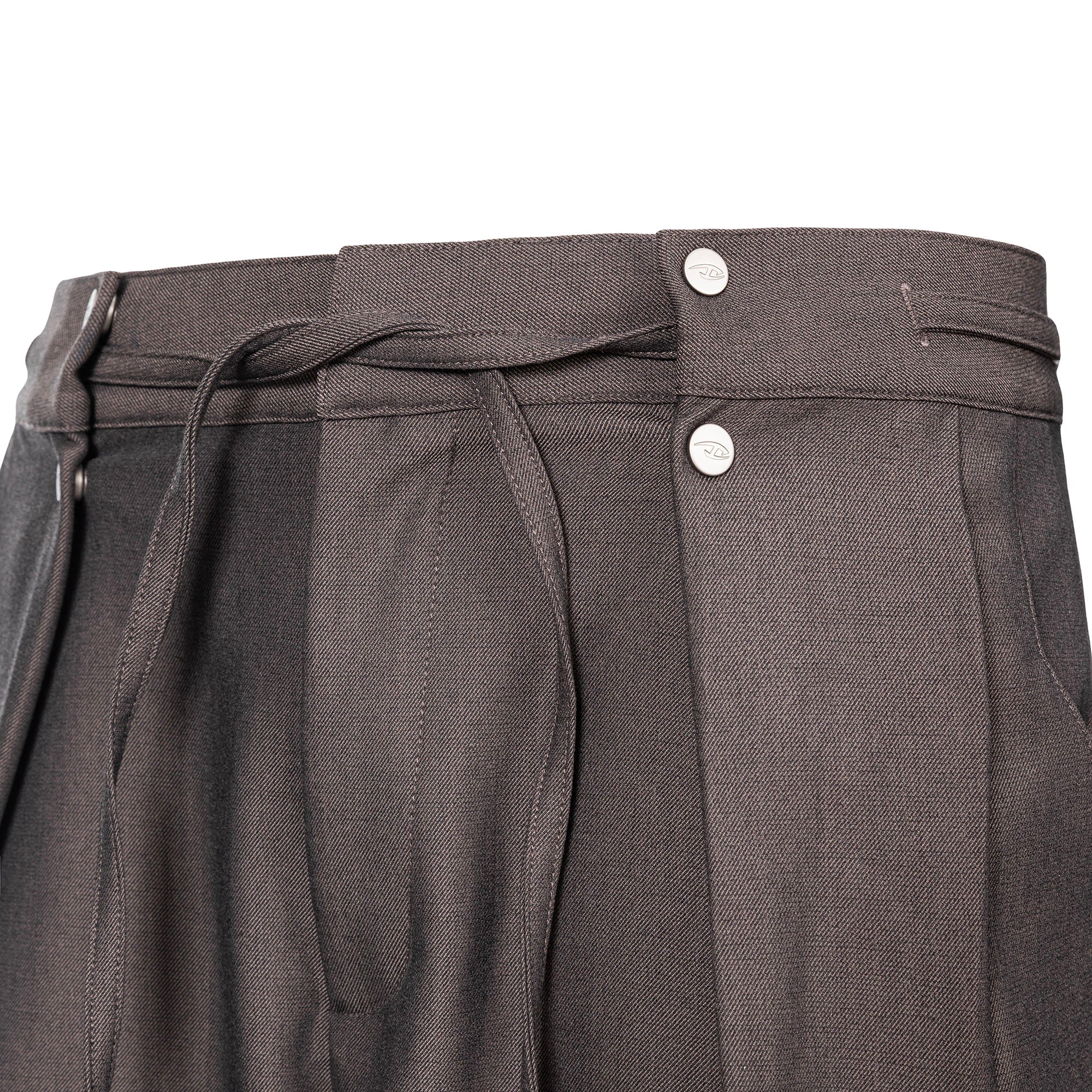CATSSTAC Tie-Belt Wool-Blend Pleated Trousers
