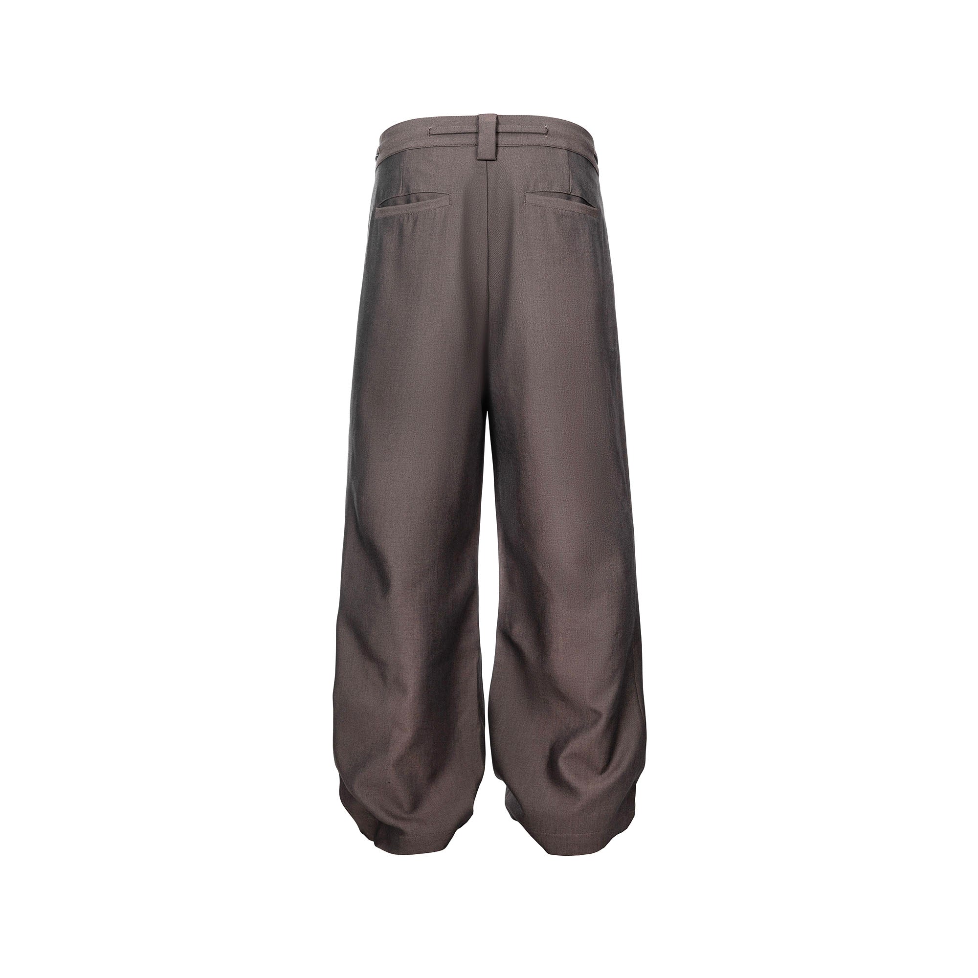 CATSSTAC Tie-Belt Wool-Blend Pleated Trousers