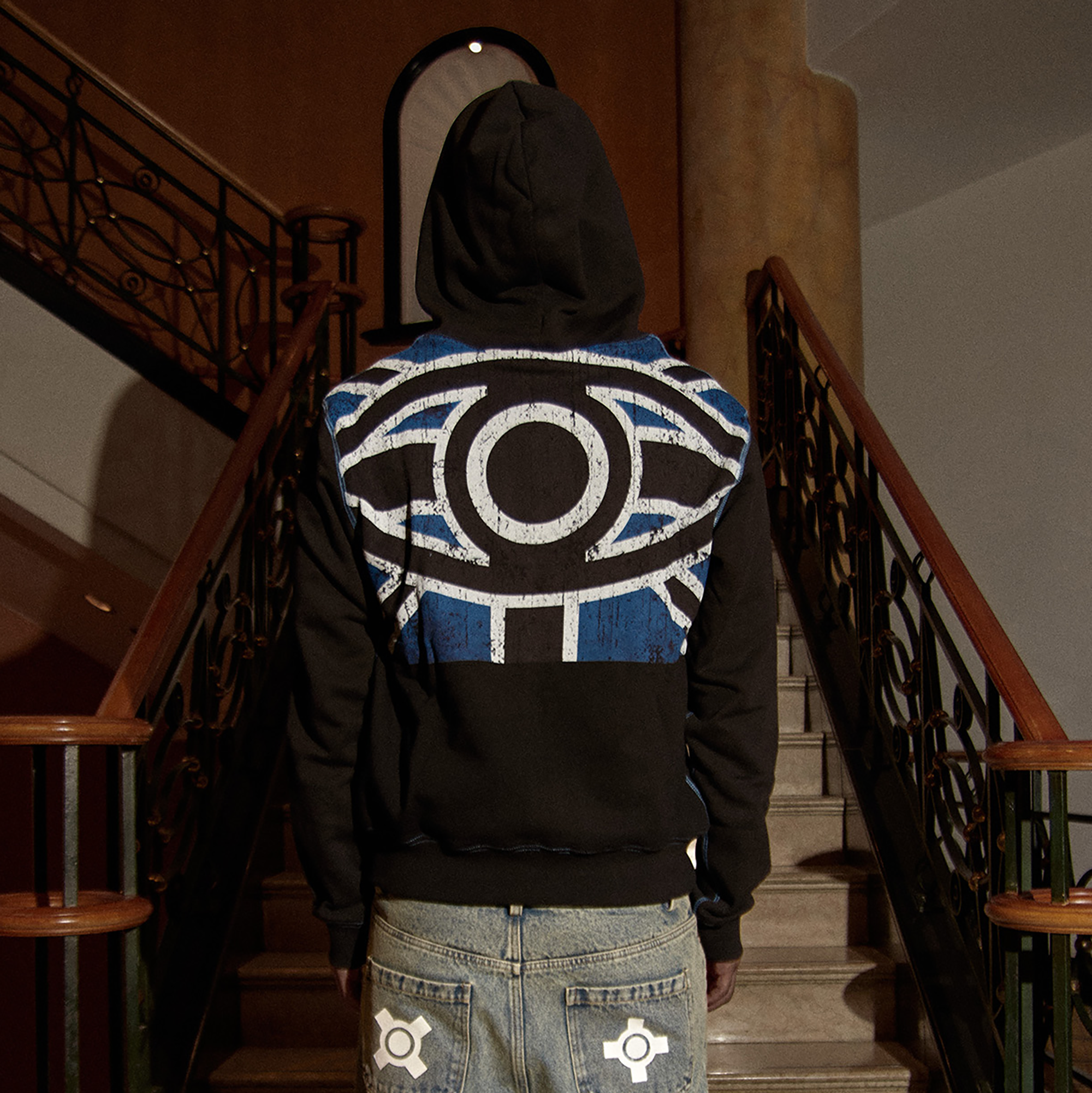 PHANTOMHUNTER Diamond Graphic Cropped Zip Hoodie, premium urban and streetwear designers apparel on PROJECTISR.com, PHANTOMHUNTER