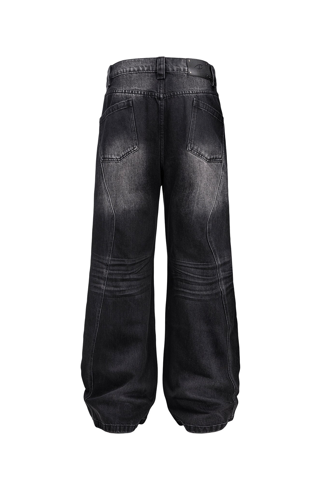 CATSSTAC Whisker-Washed Panel Wide-Leg Jeans, premium urban and streetwear designers apparel on PROJECTISR.com, CATSSTAC