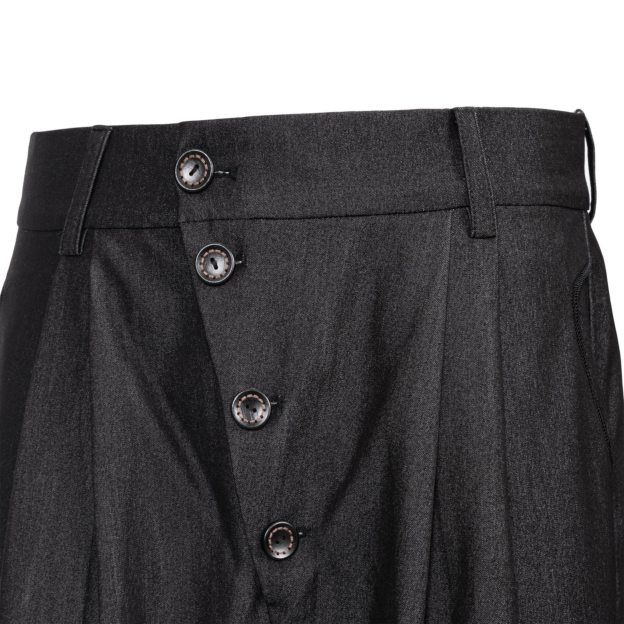 CATSSTAC Asymmetric Button Pleated Wide-Leg Trousers, premium urban and streetwear designers apparel on PROJECTISR.com, CATSSTAC