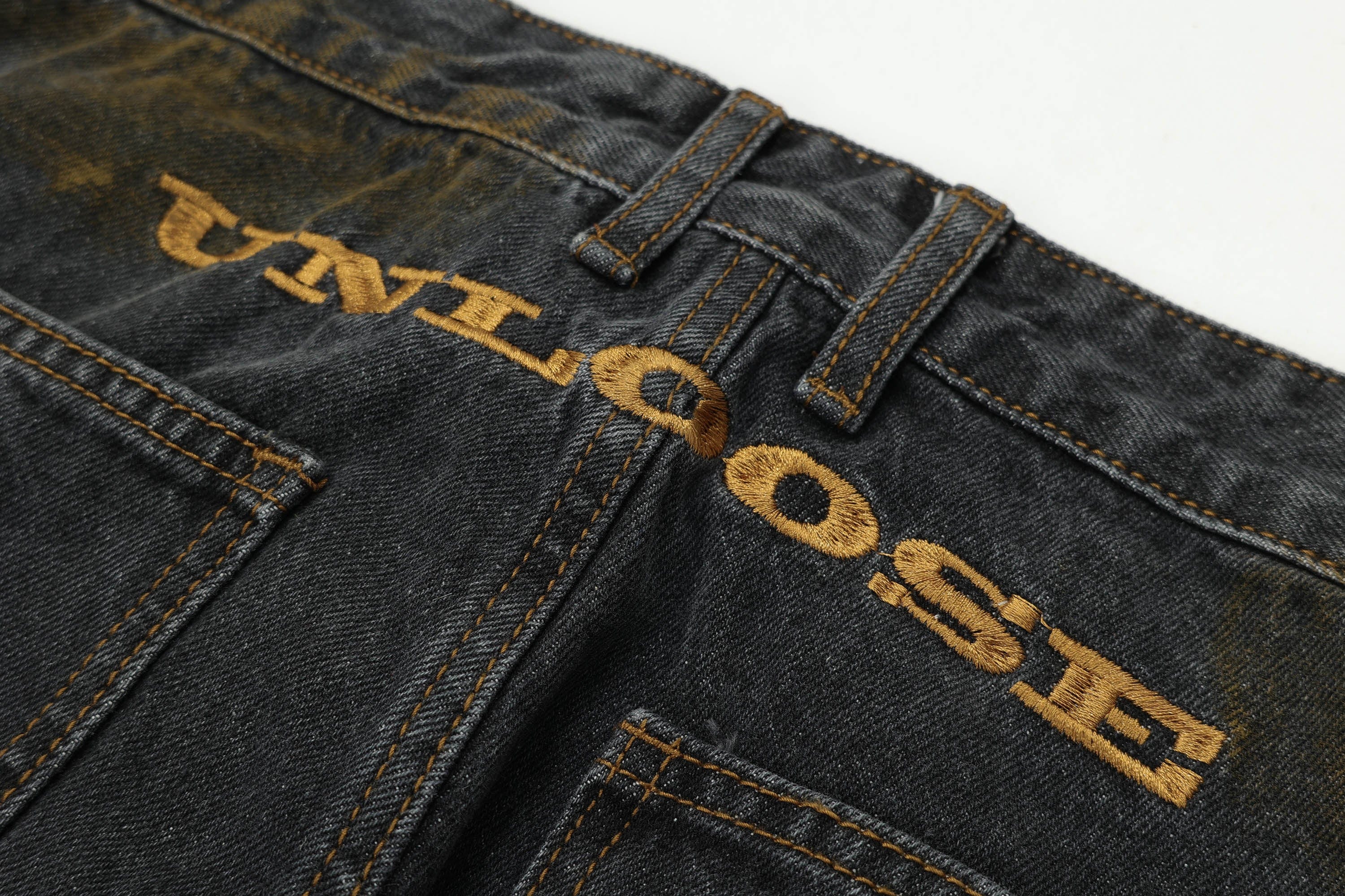 OVDY Frayed Paneled Jeans