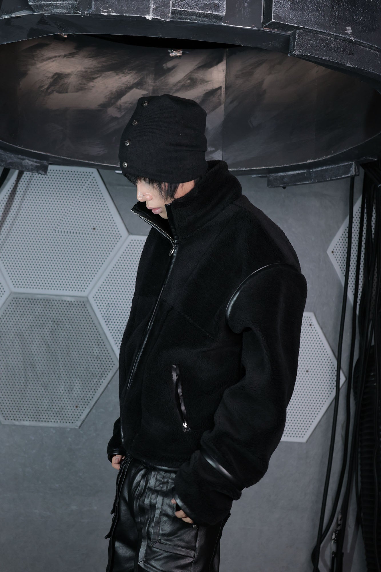 SSIN7 Panel High-Neck Fleece Jacket