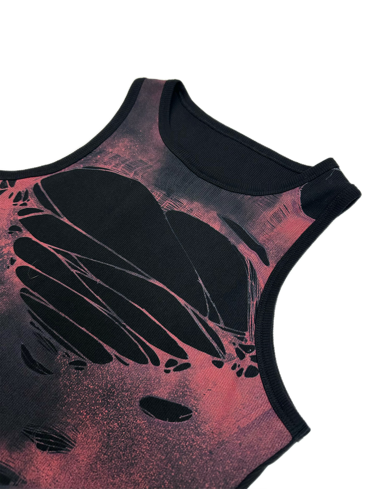 KADAKADA Distressed Graphic Ribbed Tank Top, premium urban and streetwear designers apparel on PROJECTISR.com, KADAKADA