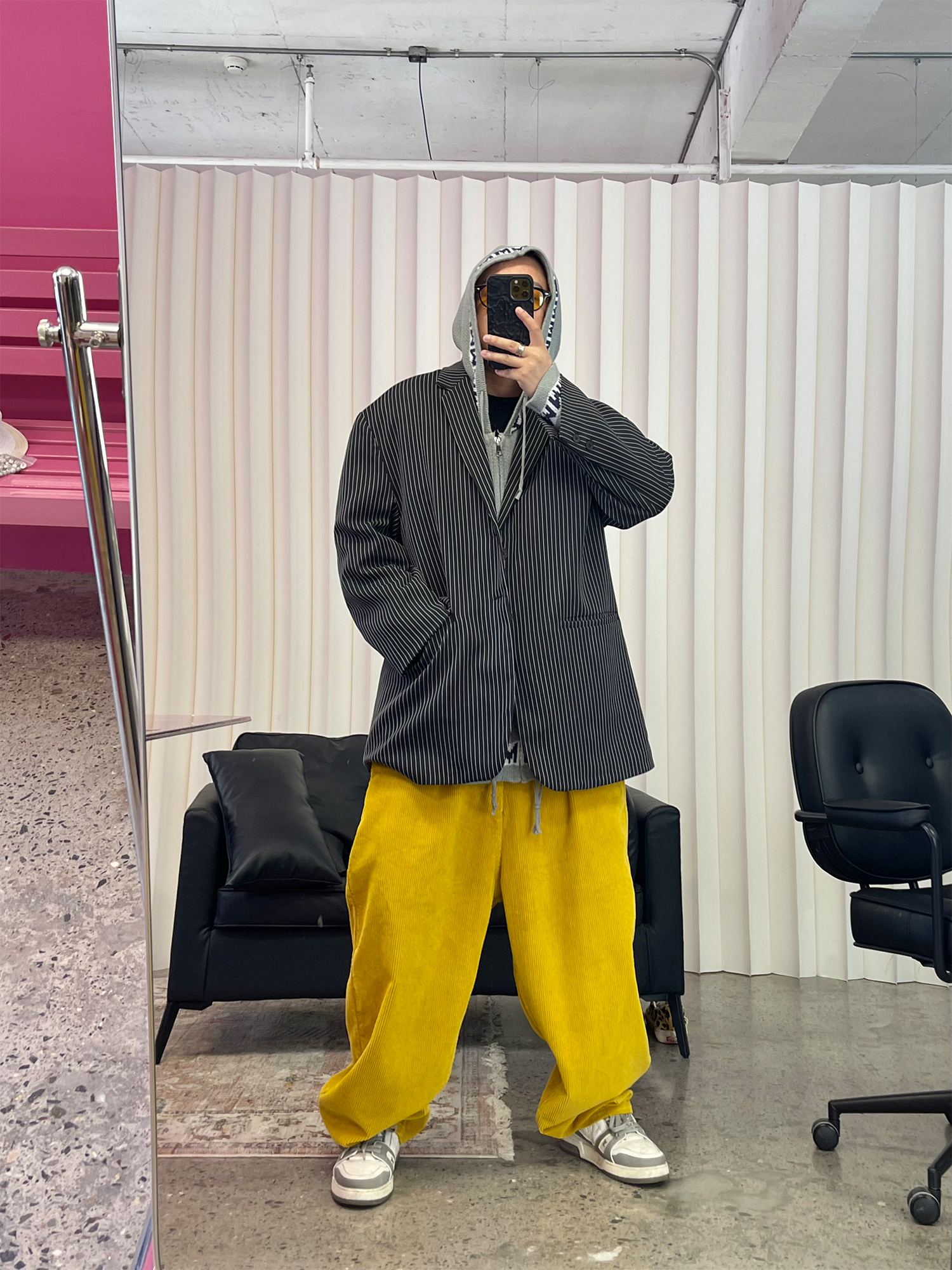 ME DA IGUAL Number-Jacquard Knit Zip Hoodie