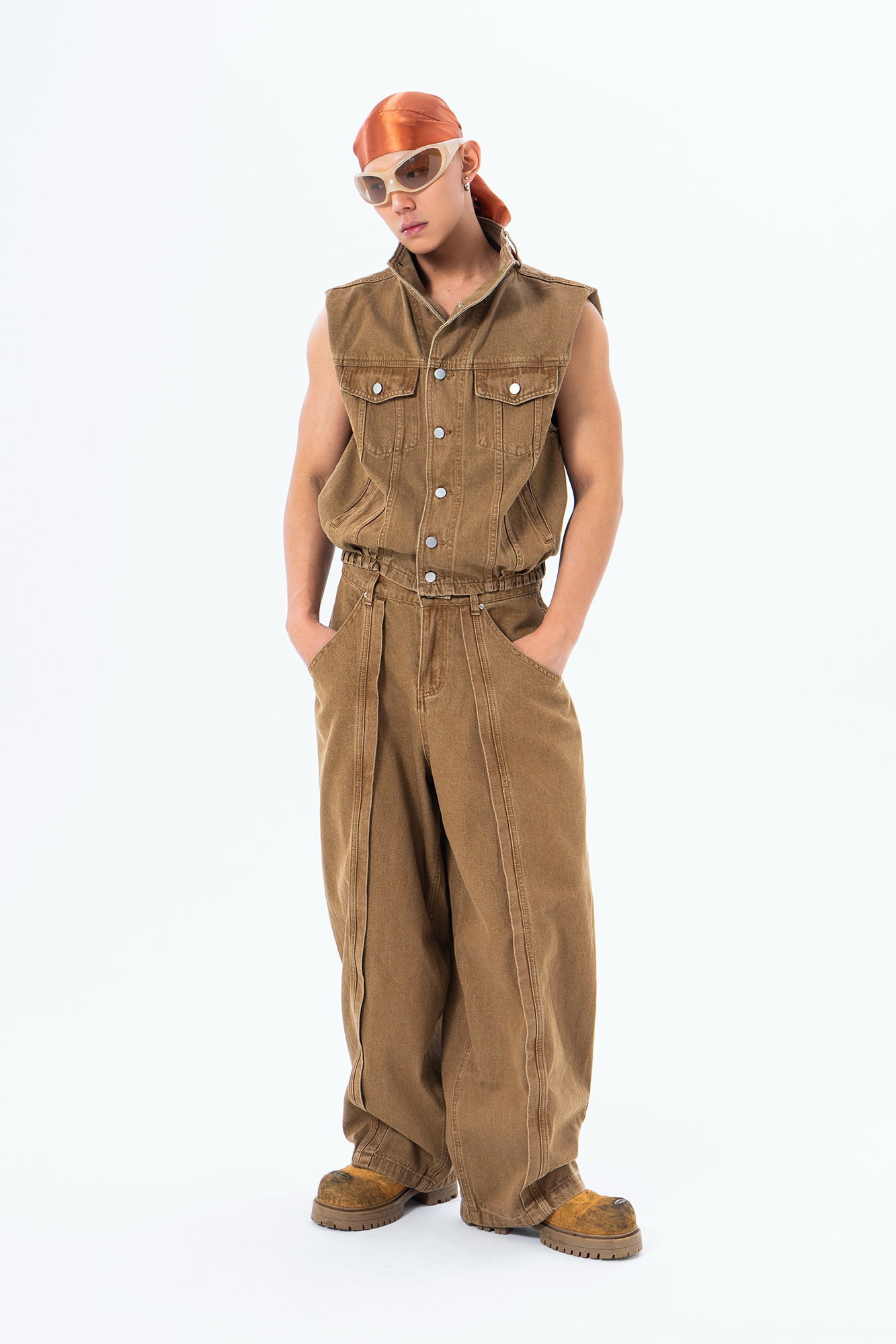 CLP Retro Stand Collar Denim Vest