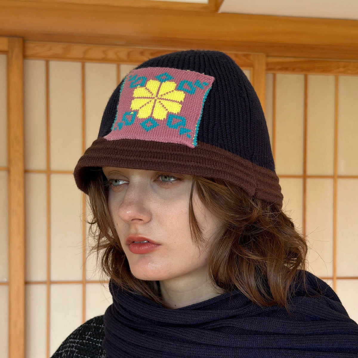 joodito origami crown 100% cashmere sweater hat bucket beanie marled sky blue Classic Cashmere Slouchy Beanie – Hat Attack New York main image 4