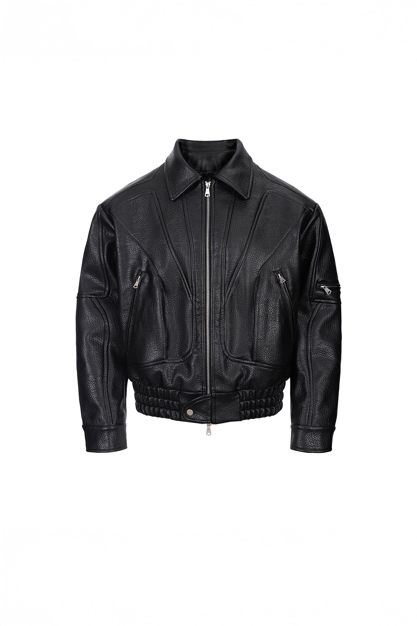 CATSSTAC Paneled Grain PU Utility Jacket, premium urban and streetwear designers apparel on PROJECTISR.com, CATSSTAC