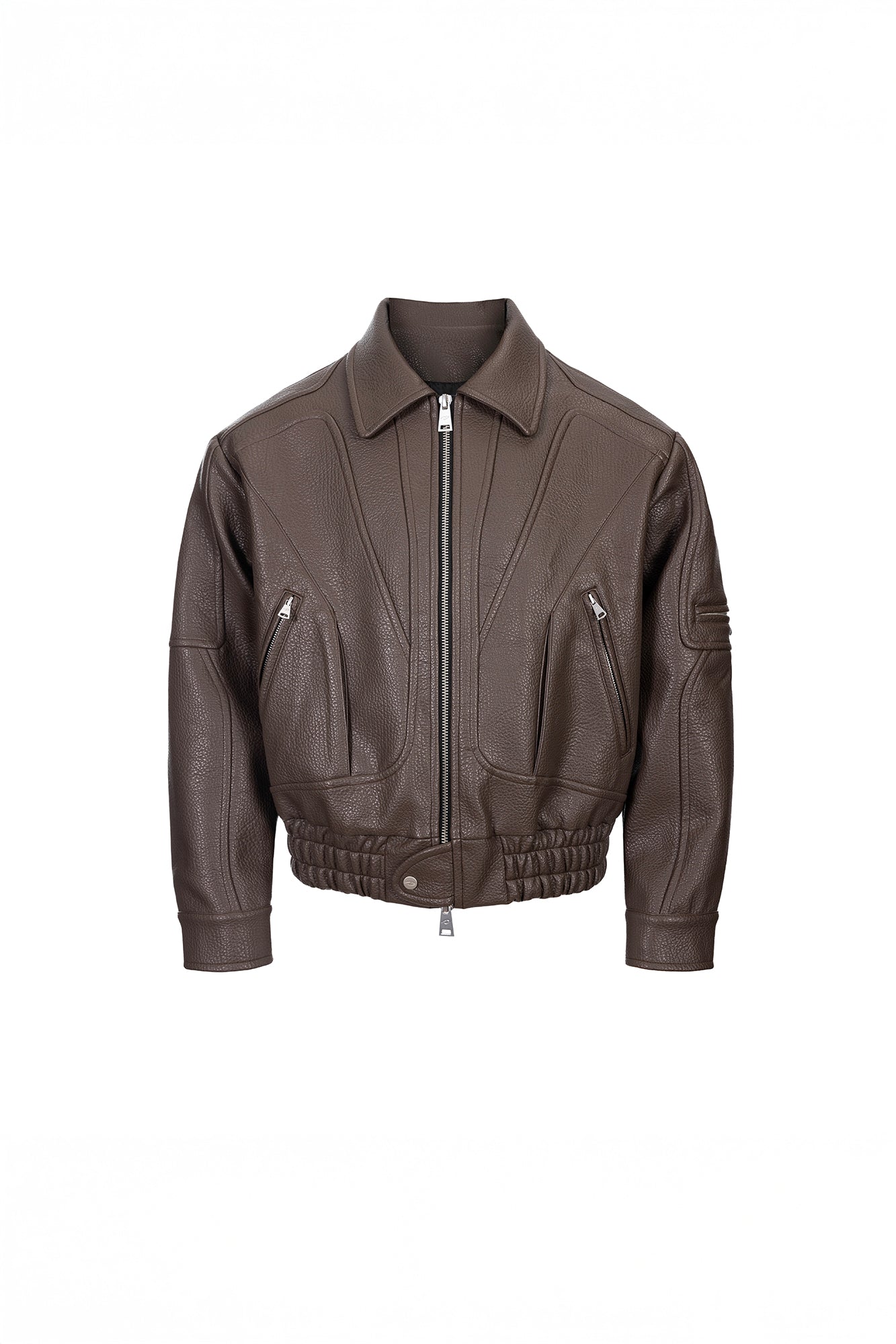 CATSSTAC Paneled Grain PU Utility Jacket, premium urban and streetwear designers apparel on PROJECTISR.com, CATSSTAC