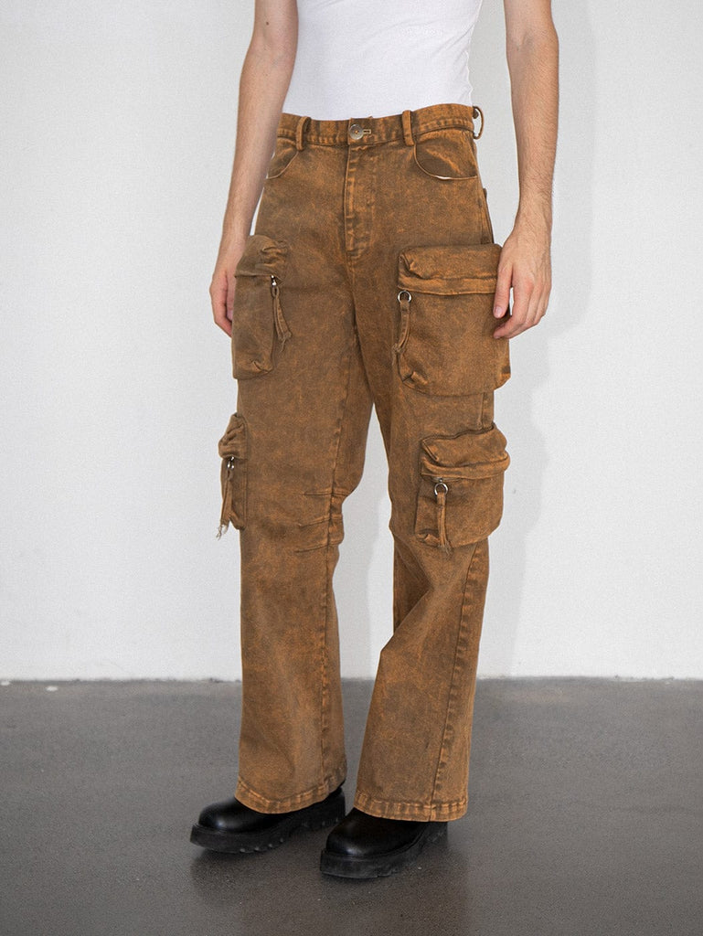 LEONSENSE Rust Zipper Cargo Pants, premium urban and streetwear designers apparel on PROJECTISR.com, LEONSENSE