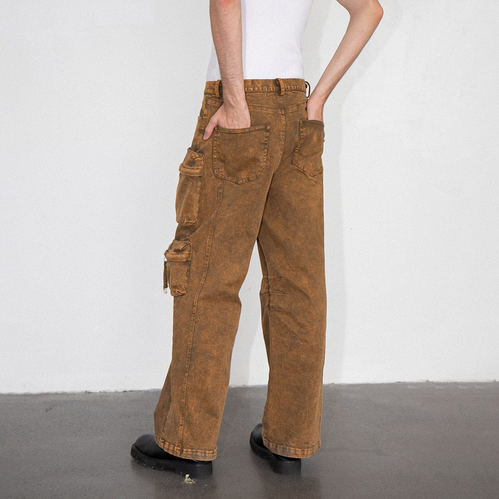 LEONSENSE Rust Zipper Cargo Pants, premium urban and streetwear designers apparel on PROJECTISR.com, LEONSENSE