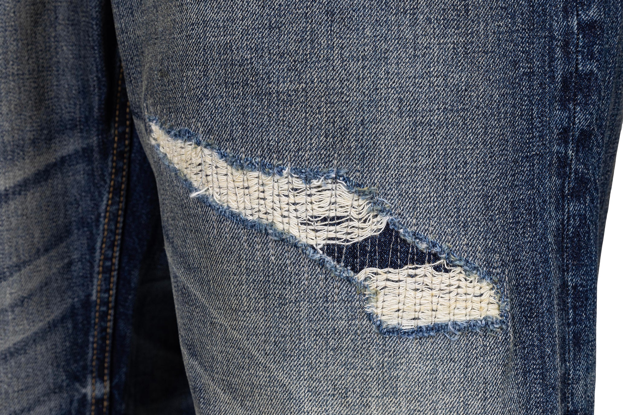 CATSSTAC Distressed Wrinkled Washed Wide-Leg Jeans, premium urban and streetwear designers apparel on PROJECTISR.com, CATSSTAC