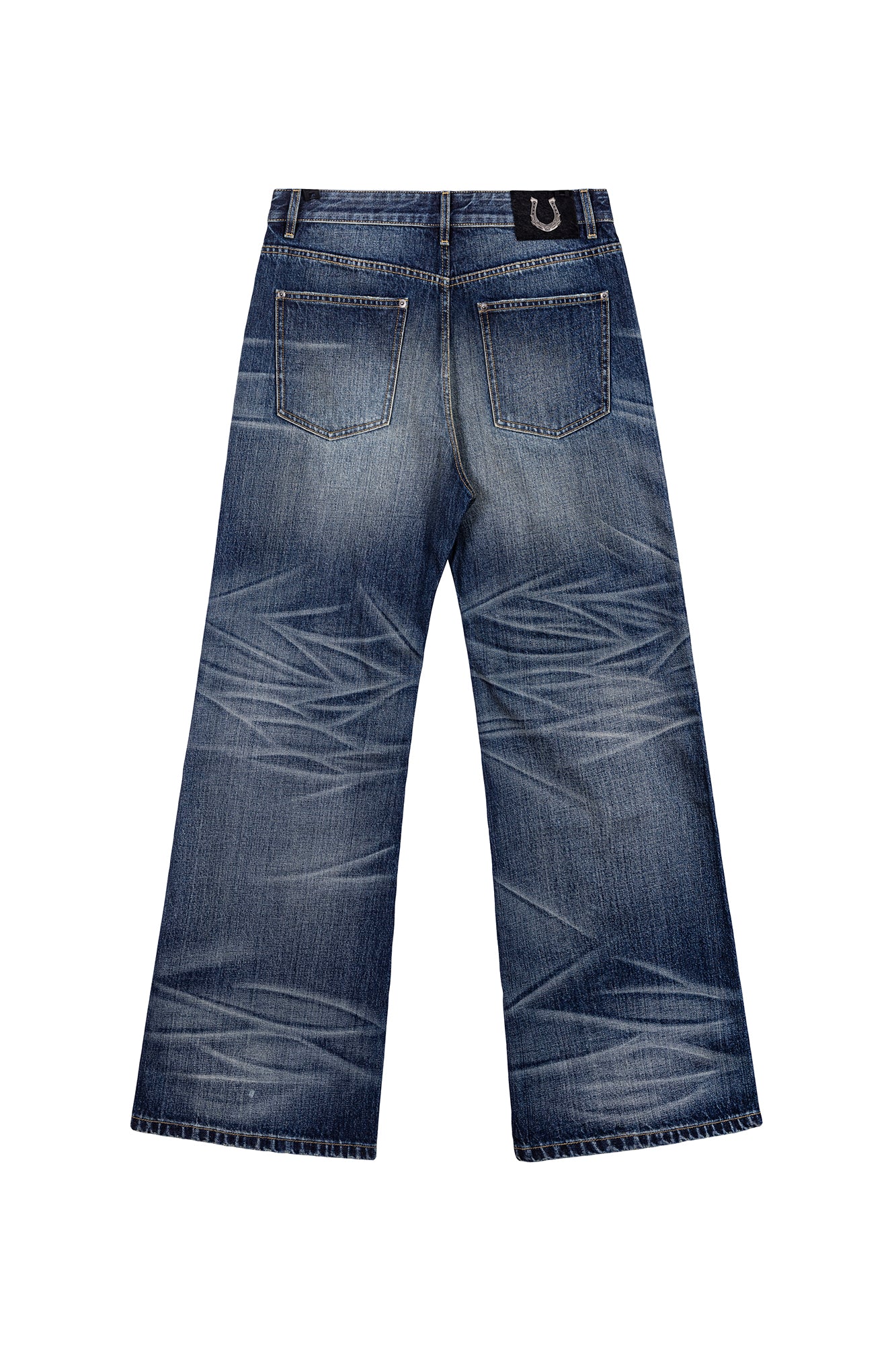 CATSSTAC Distressed Wrinkled Washed Wide-Leg Jeans, premium urban and streetwear designers apparel on PROJECTISR.com, CATSSTAC