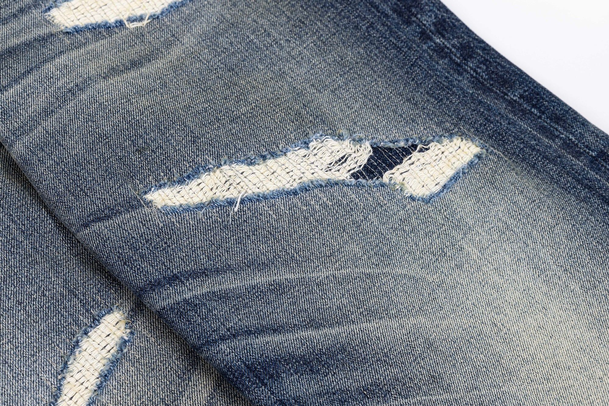 CATSSTAC Distressed Wrinkled Washed Wide-Leg Jeans, premium urban and streetwear designers apparel on PROJECTISR.com, CATSSTAC