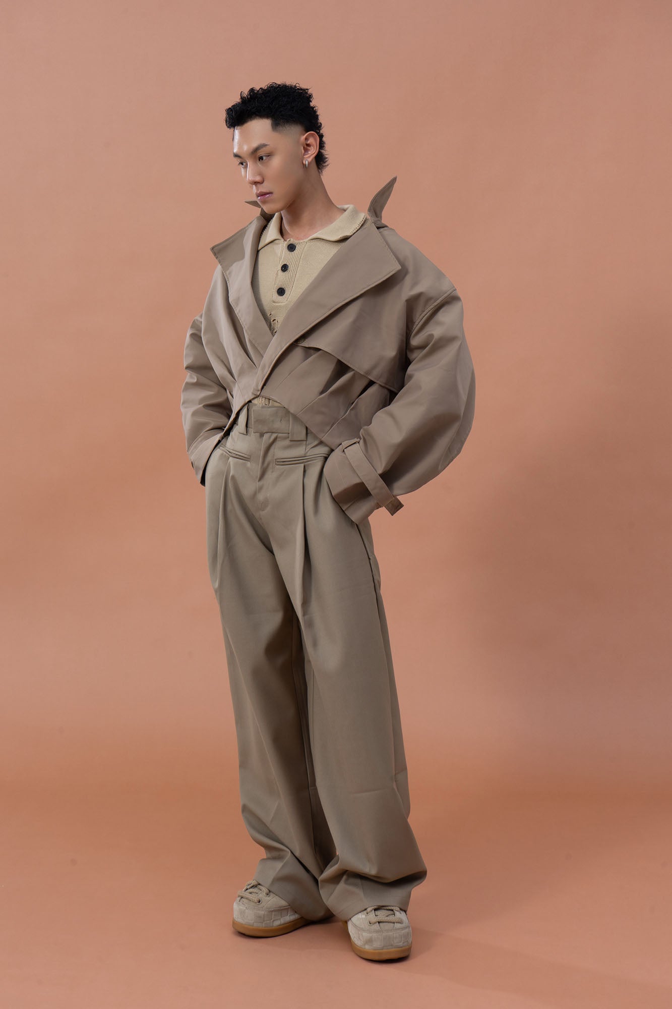 CLP Architectural Cropped Trench Jacket