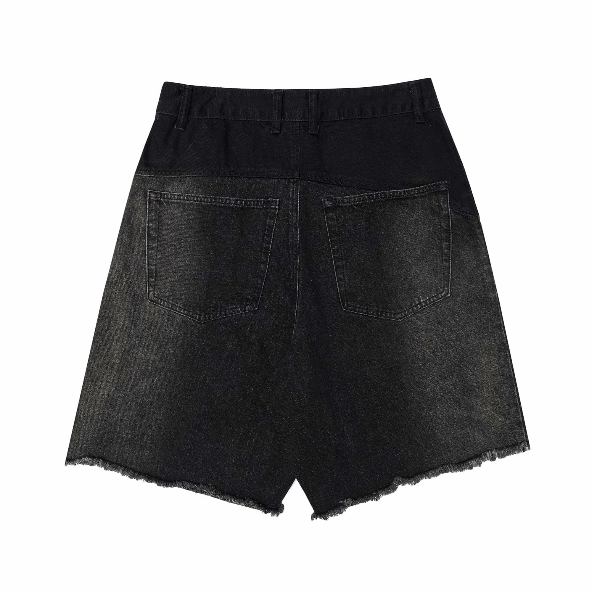 OVDY Retro Deconstructed Washed Raw Edge Shorts