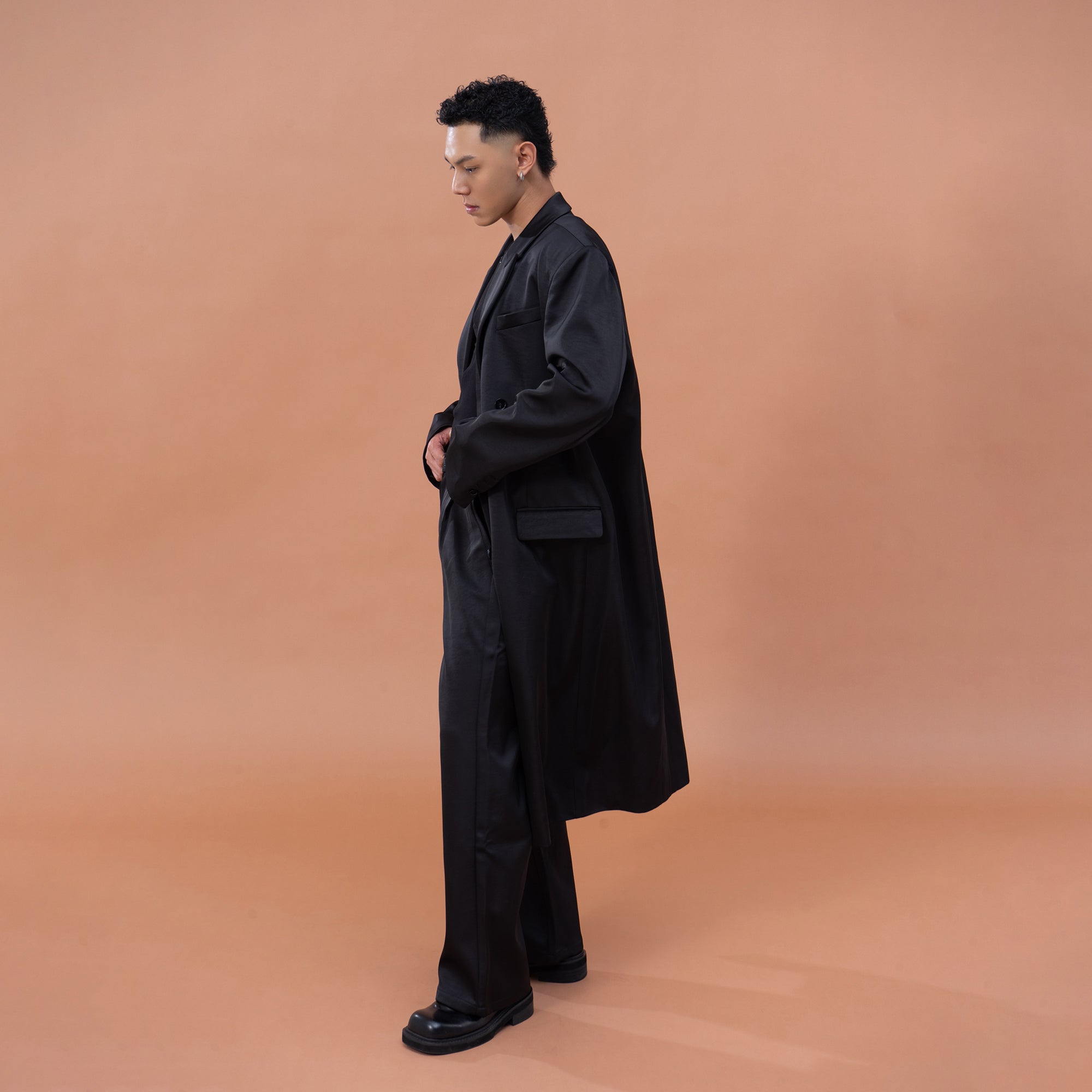 CLP Satin Padded Drape Coat, premium urban and streetwear designers apparel on PROJECTISR.com, CLP