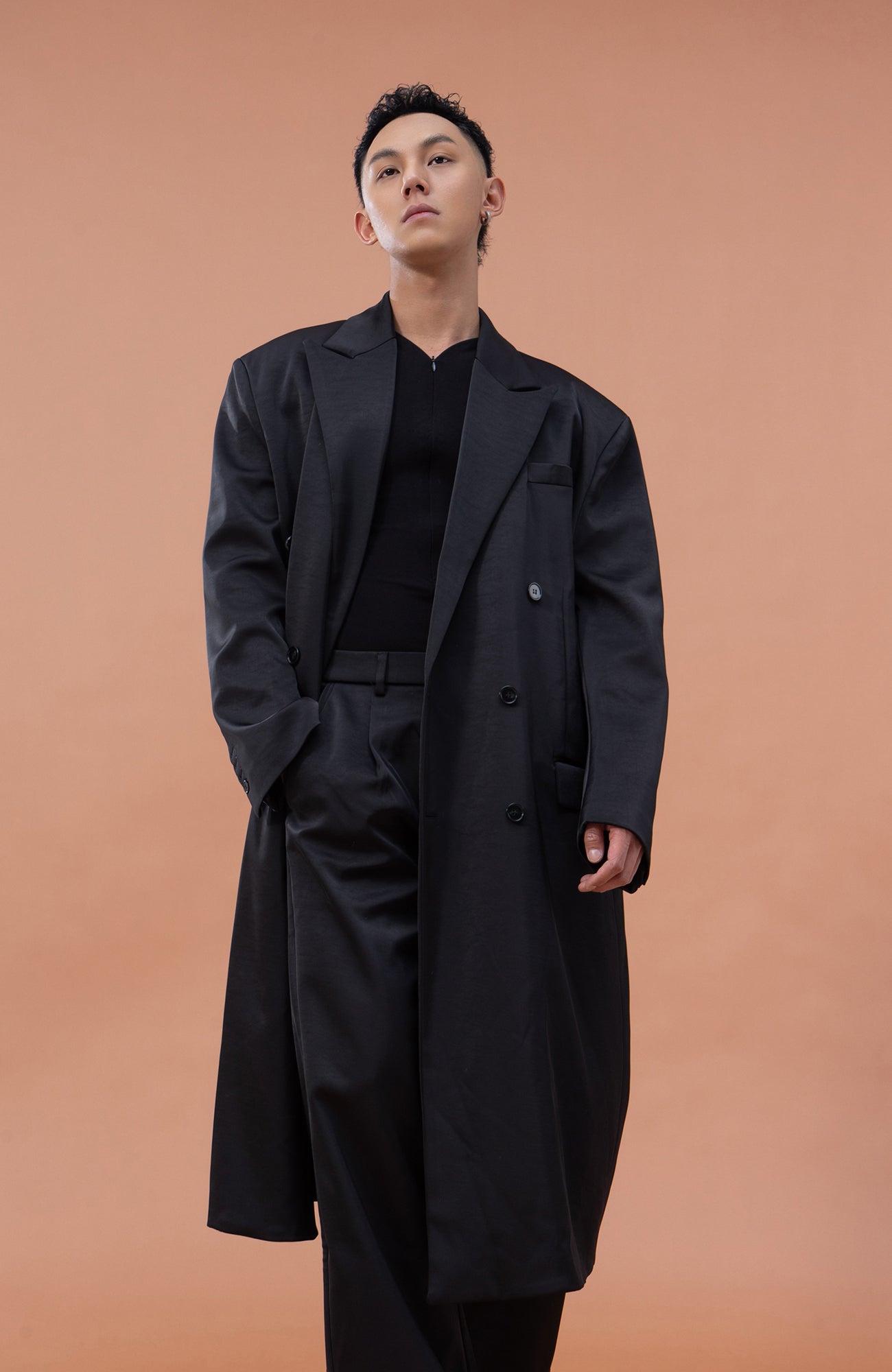 CLP Satin Padded Drape Coat, premium urban and streetwear designers apparel on PROJECTISR.com, CLP