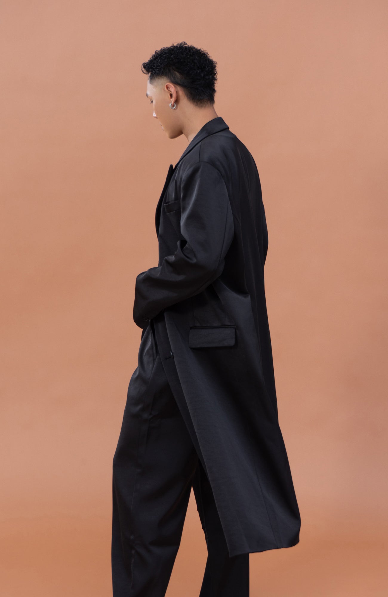 CLP Satin Padded Drape Coat, premium urban and streetwear designers apparel on PROJECTISR.com, CLP