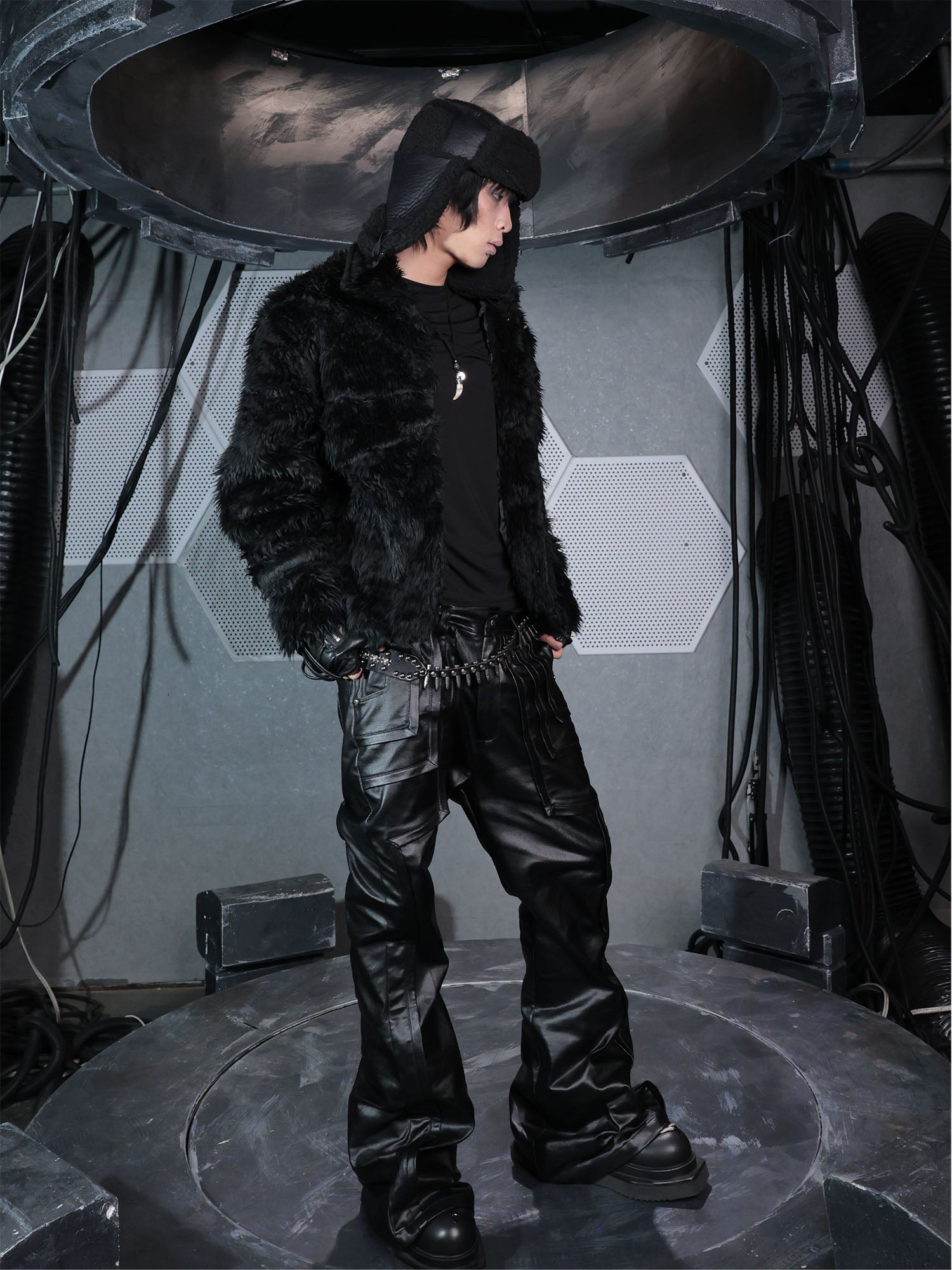SSIN7 Feral Fuzzy Faux Fur Jacket
