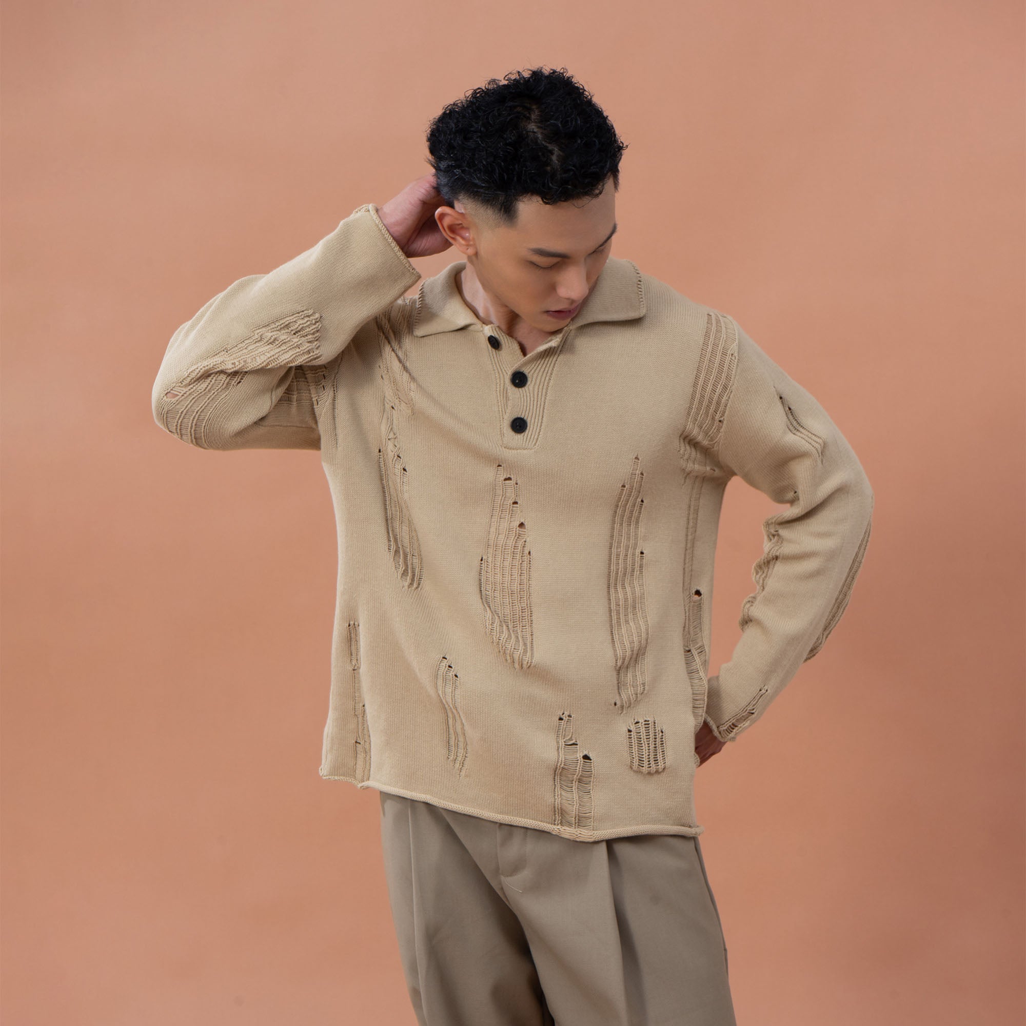 CLP Distressed Polo Sweater