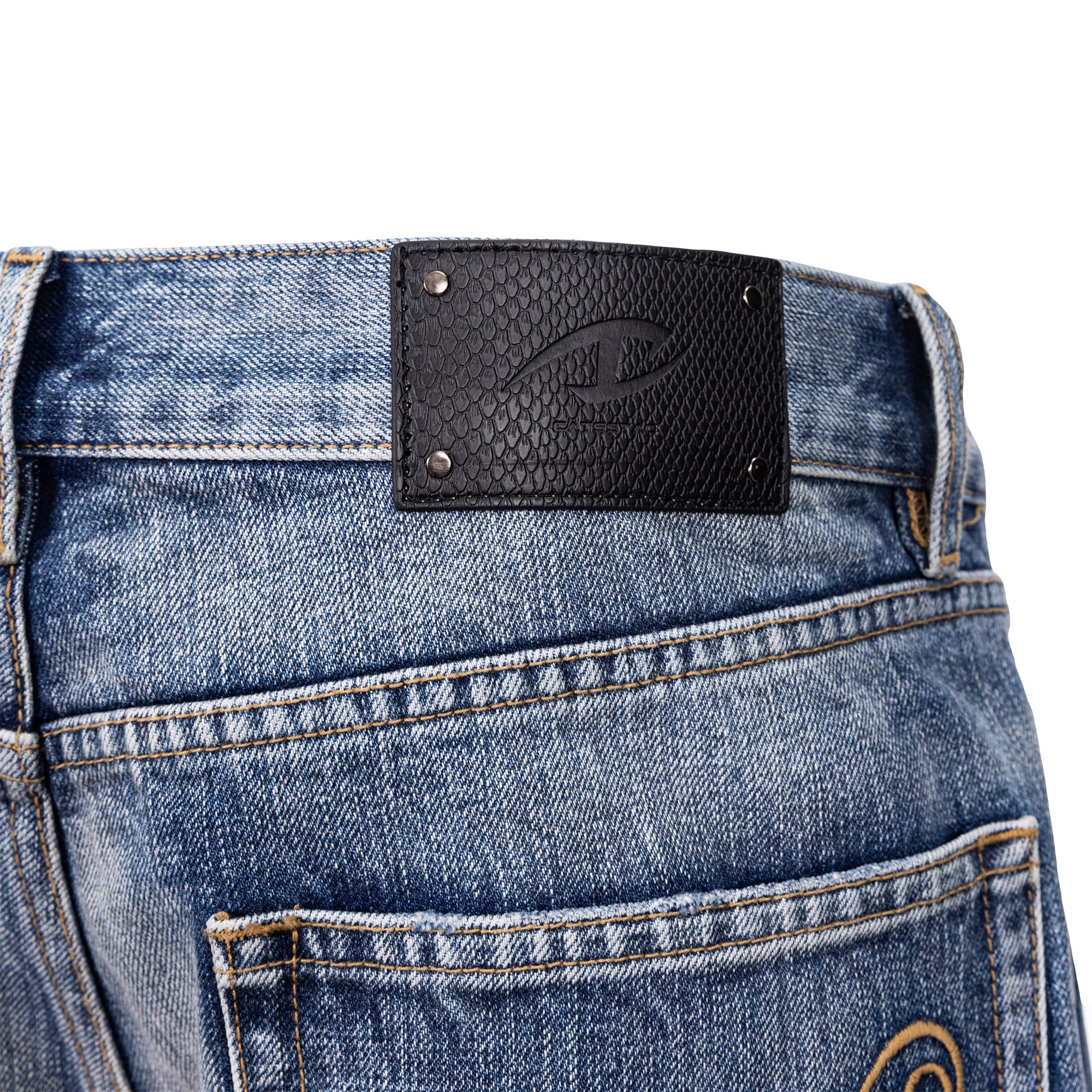 CATSSTAC Vine Scroll Embroidery Whisker-Washed Straight-Leg Jeans, premium urban and streetwear designers apparel on PROJECTISR.com, CATSSTAC