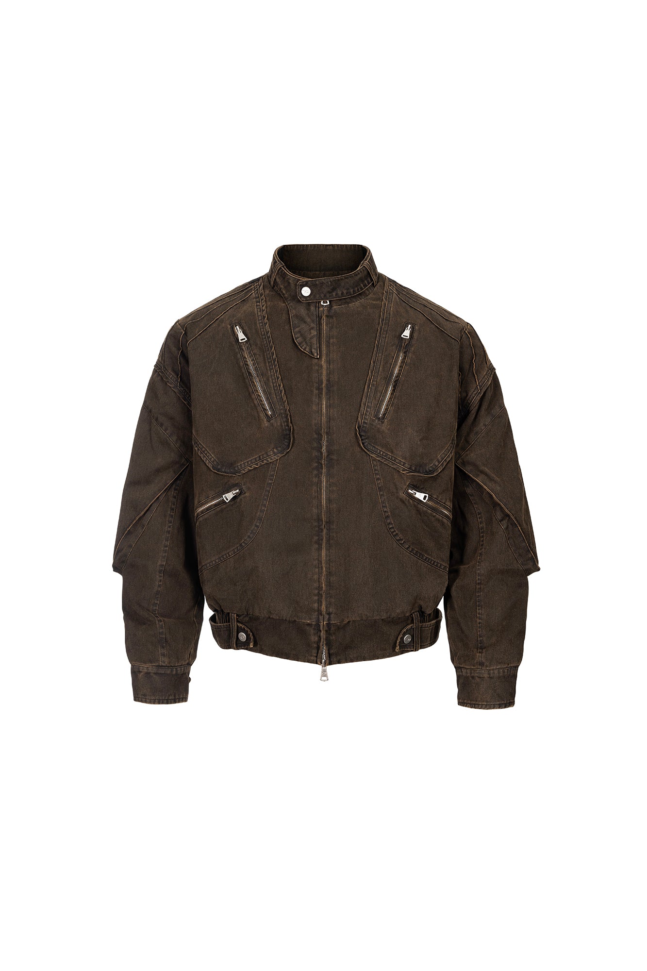 CATSSTAC Washed Paneled Multi-Pocket Utility Jacket, premium urban and streetwear designers apparel on PROJECTISR.com, CATSSTAC