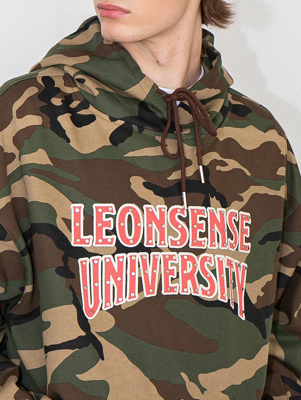 LEONSENSE Rivet Camouflage "University" Hoodie, premium urban and streetwear designers apparel on PROJECTISR.com, LEONSENSE