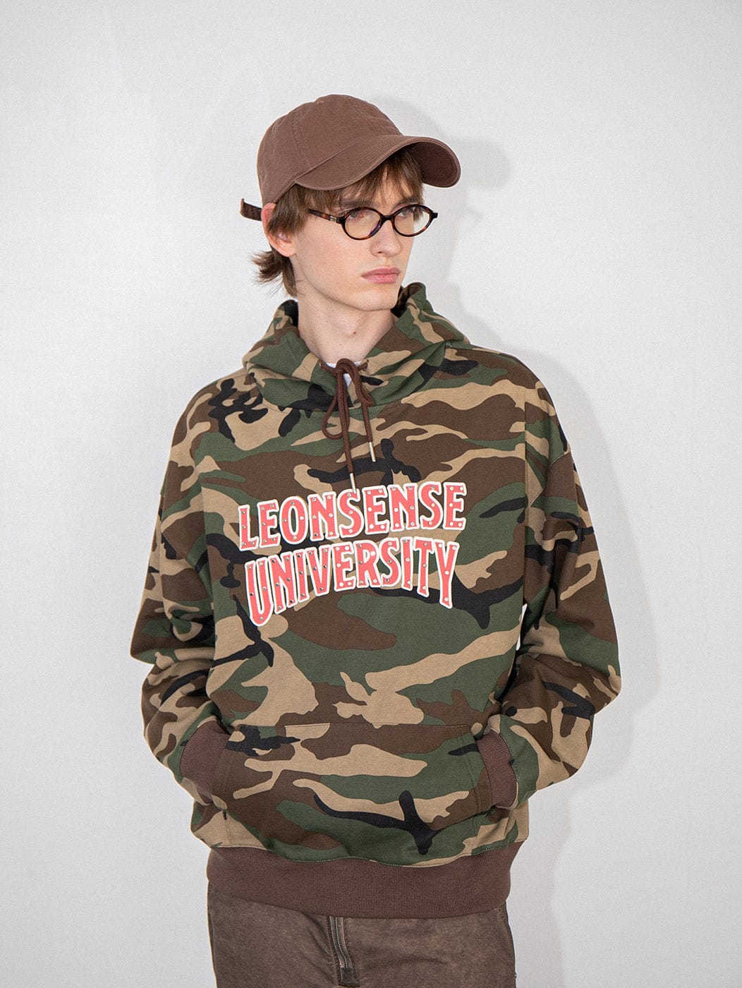 LEONSENSE Rivet Camouflage "University" Hoodie, premium urban and streetwear designers apparel on PROJECTISR.com, LEONSENSE