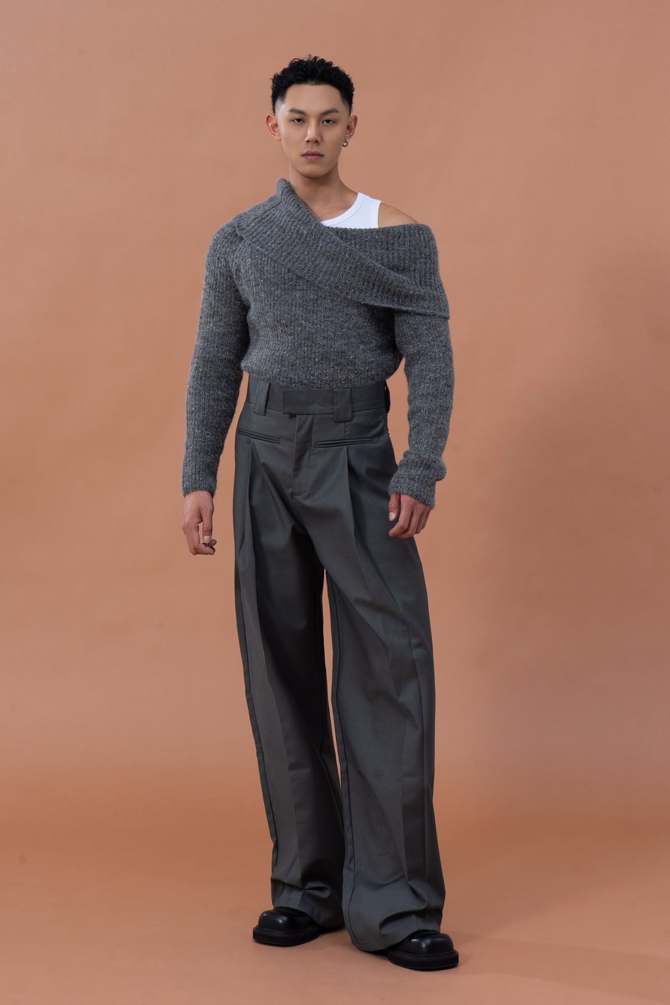 CLP Off-Shoulder Foldover Sweater