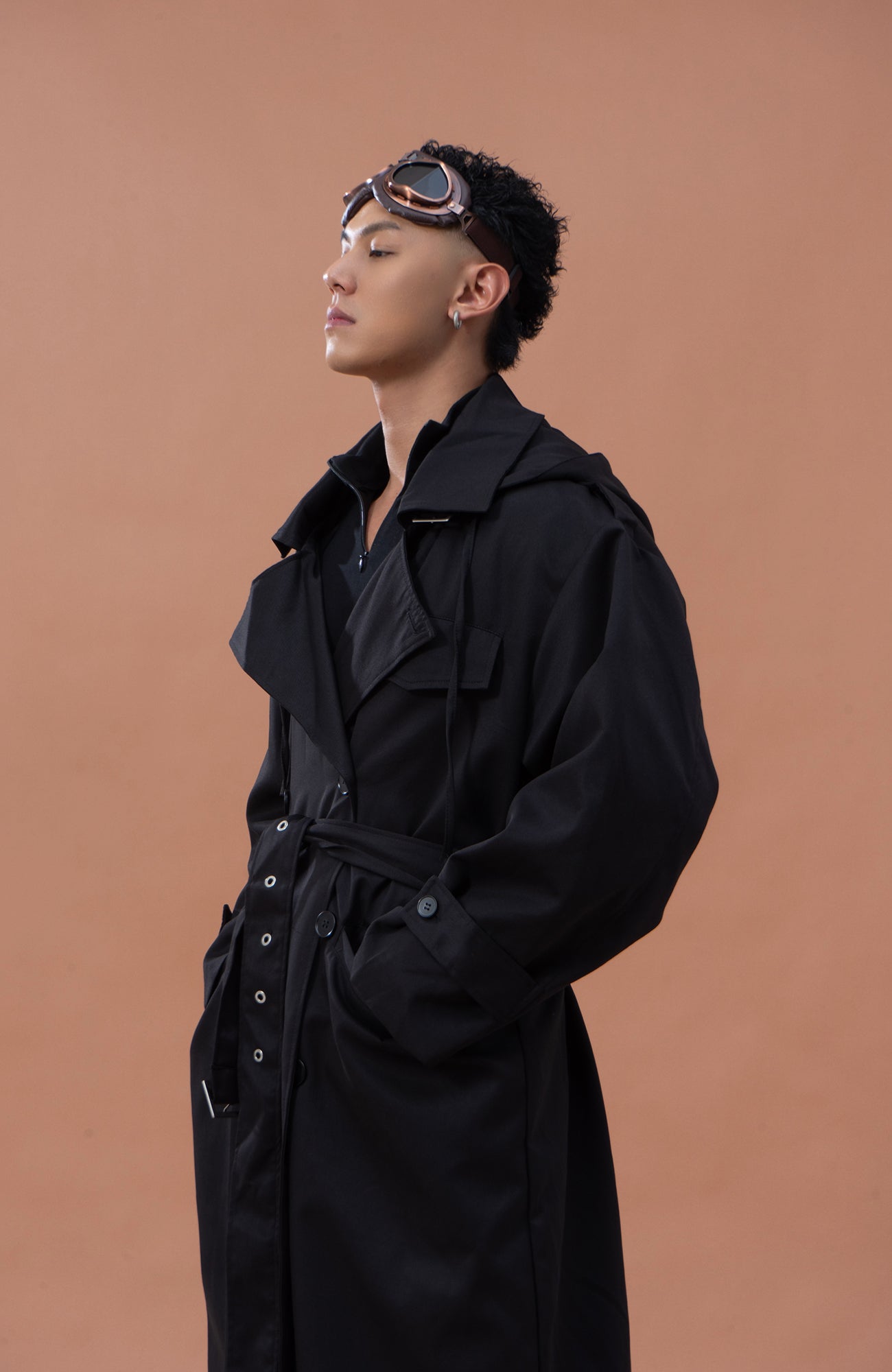 CLP Utility Belted Hooded Trench Coat, premium urban and streetwear designers apparel on PROJECTISR.com, CLP