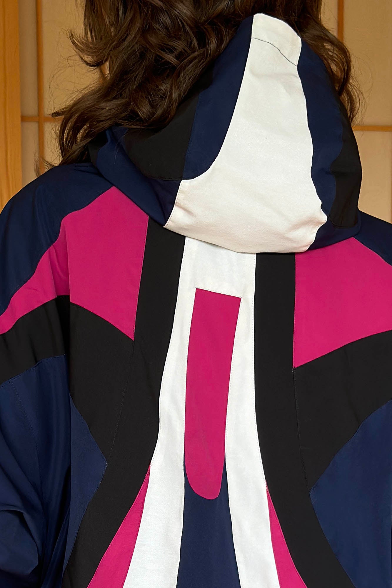 MIICHOUS EVA Tangram Spliced Hooded Windbreaker