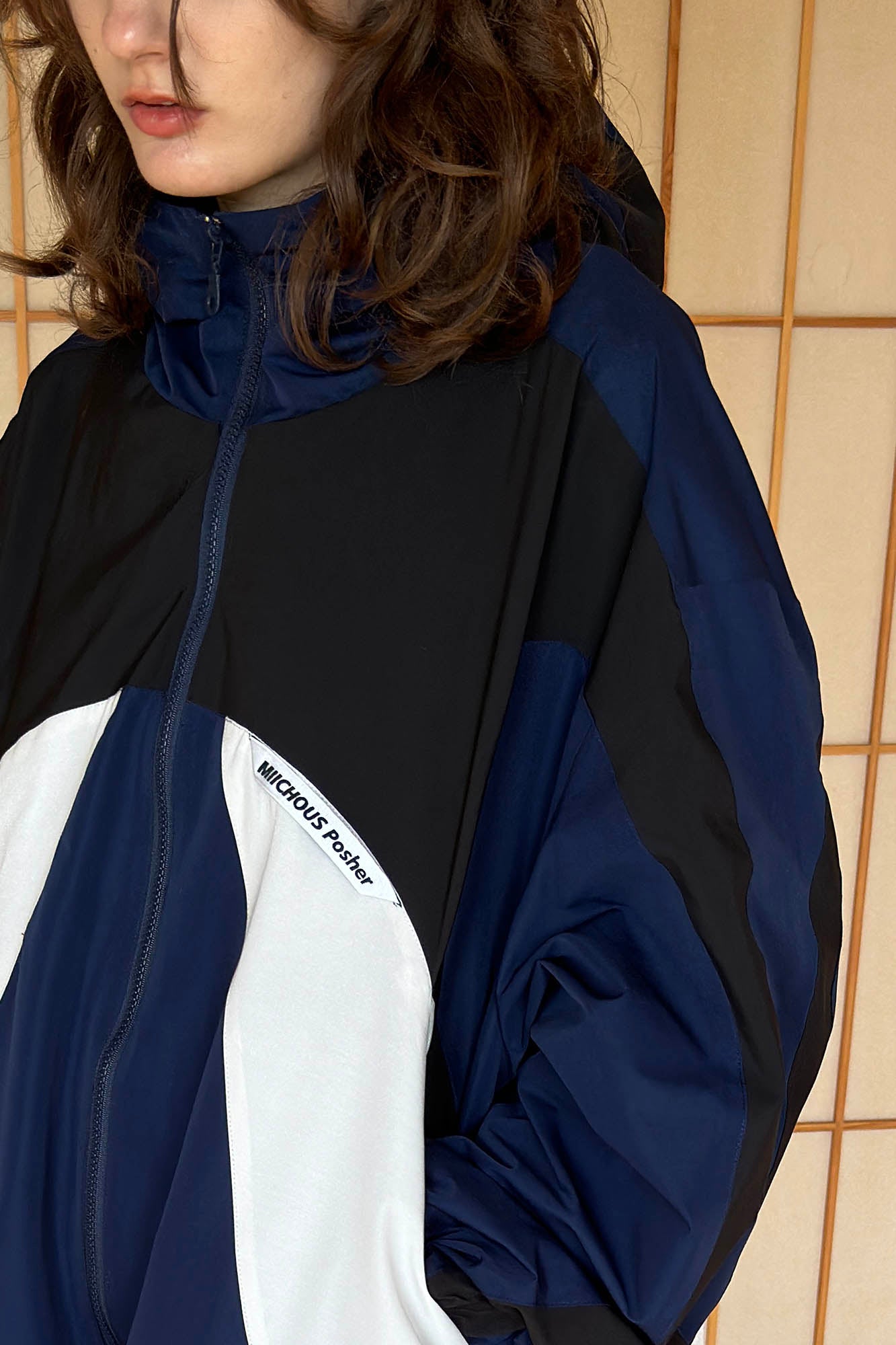 MIICHOUS EVA Tangram Spliced Hooded Windbreaker