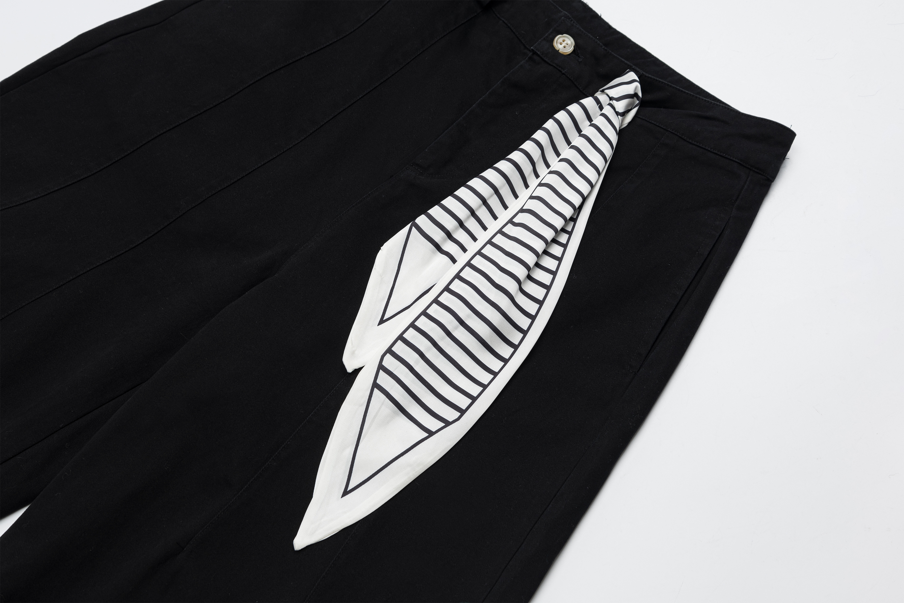 OVDY Retro Washed Stripe-Tie Wide-Leg Pants, premium urban and streetwear designers apparel on PROJECTISR.com, DVDY