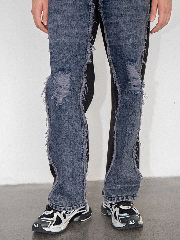 LEONSENSE Raw Edge Deconstructed Pants, premium urban and streetwear designers apparel on PROJECTISR.com, LEONSENSE