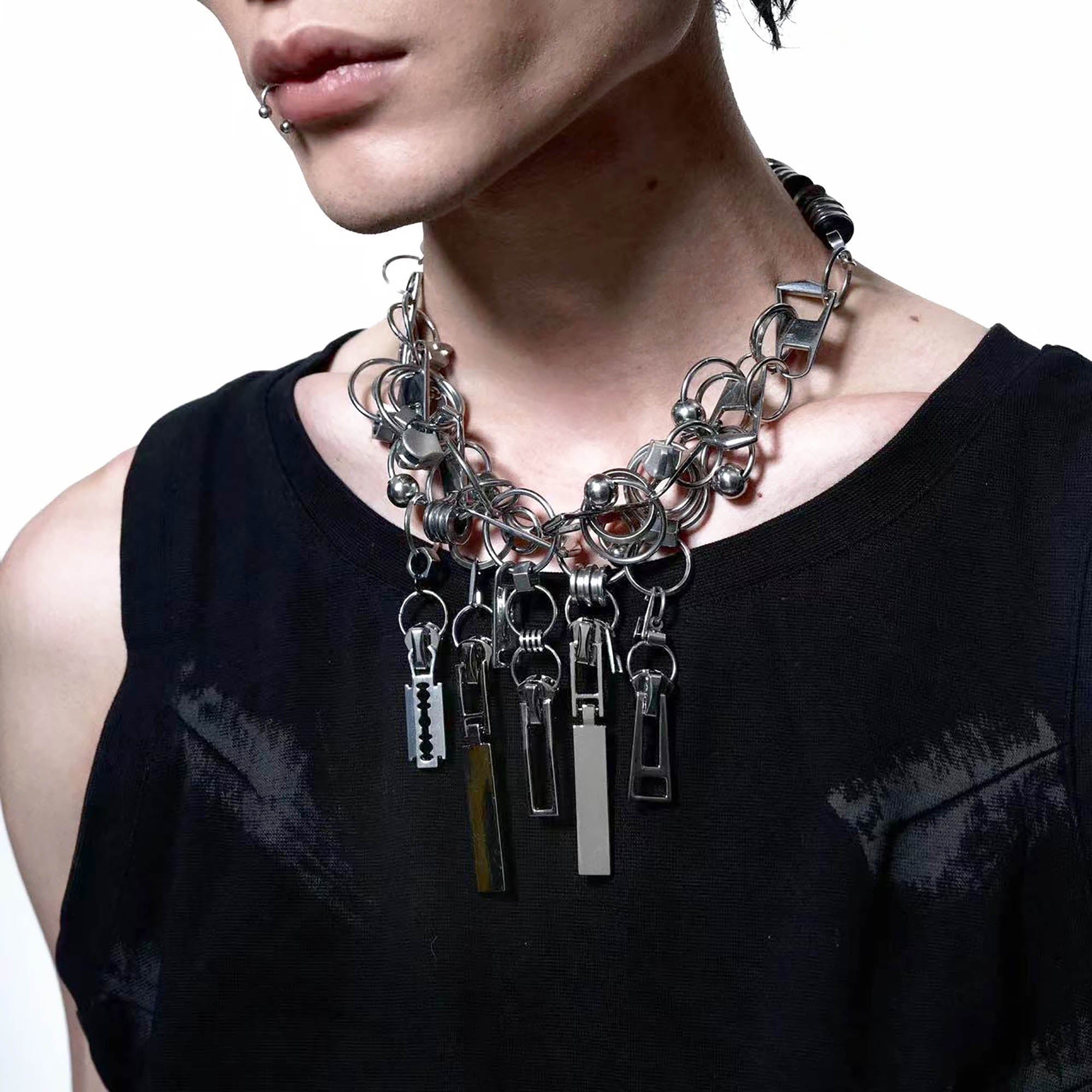 ILLUSORY Divergent Zipper Chain Necklace