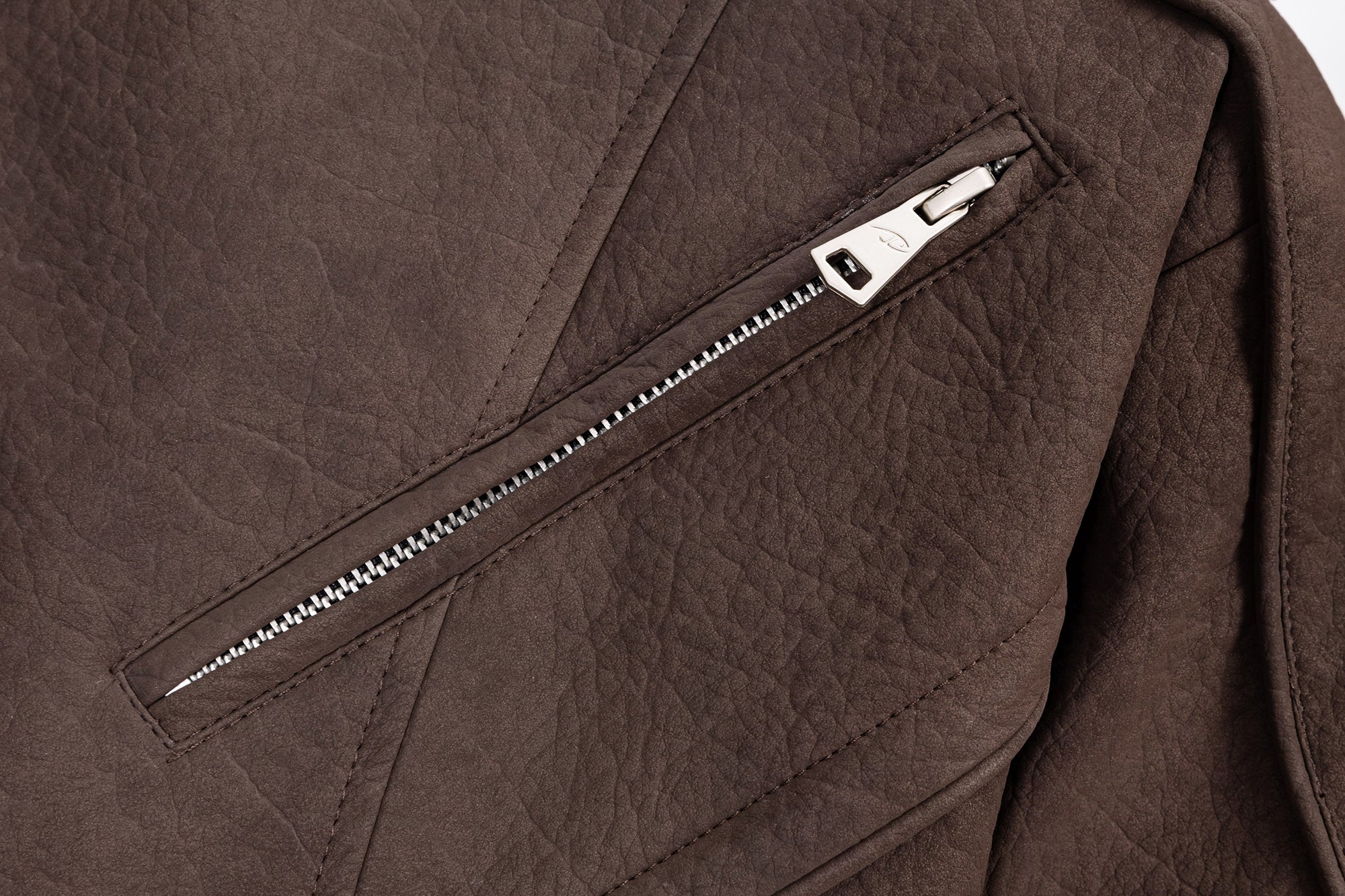 CATSSTAC Layered Placket Structured Paneled PU Jacket