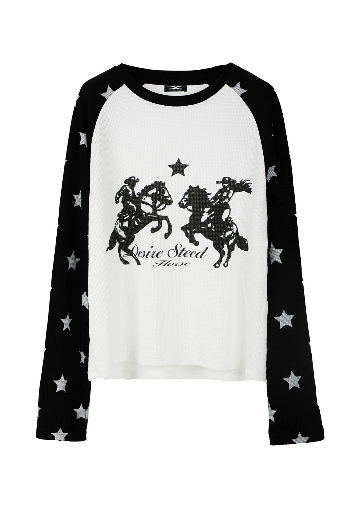SEXXDEVIL Star Waffle-Knit Raglan Long-Sleeve Tee