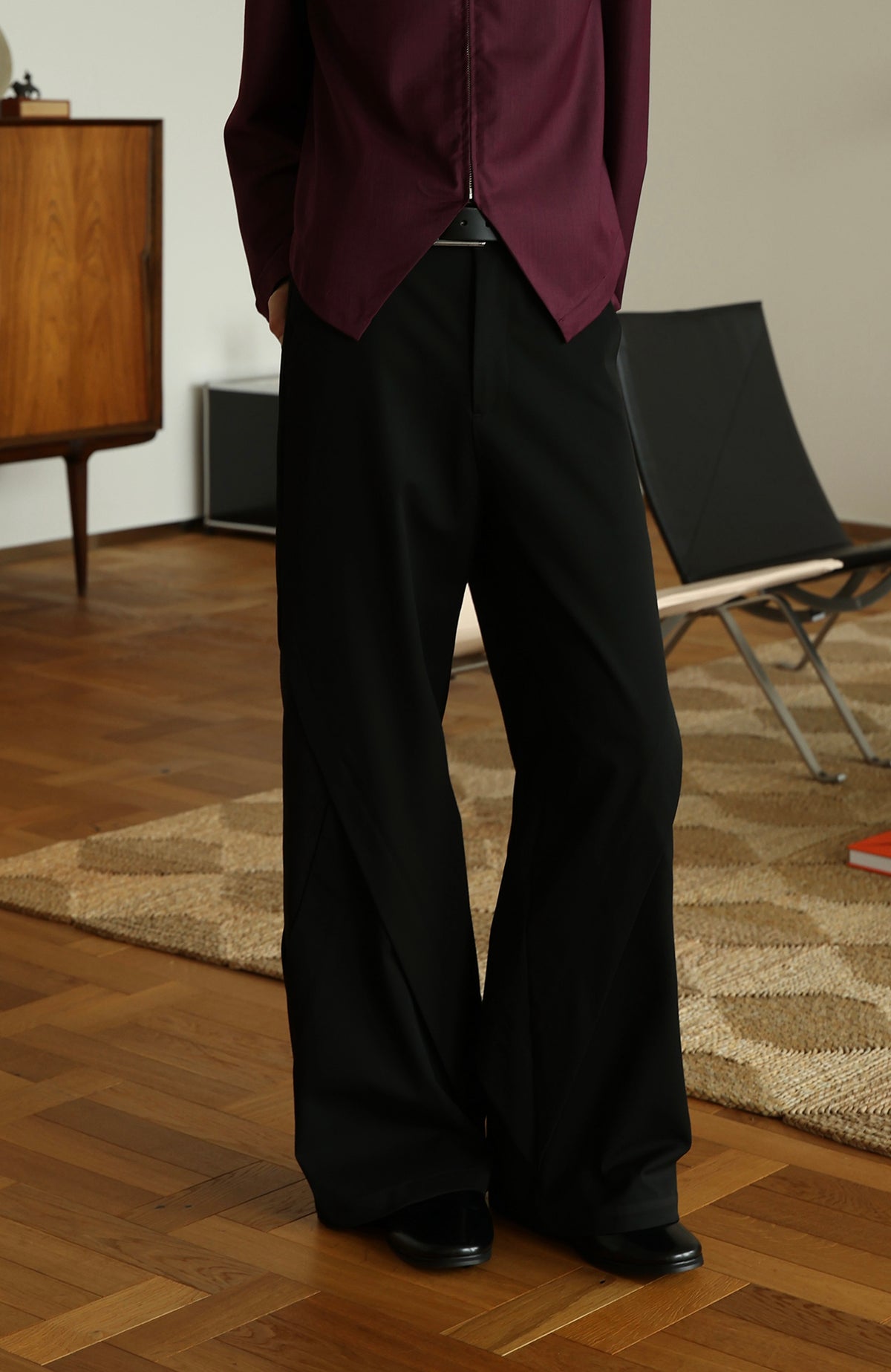 OKAYTHXBYE Deconstructed Spliced Wide-Leg Trousers