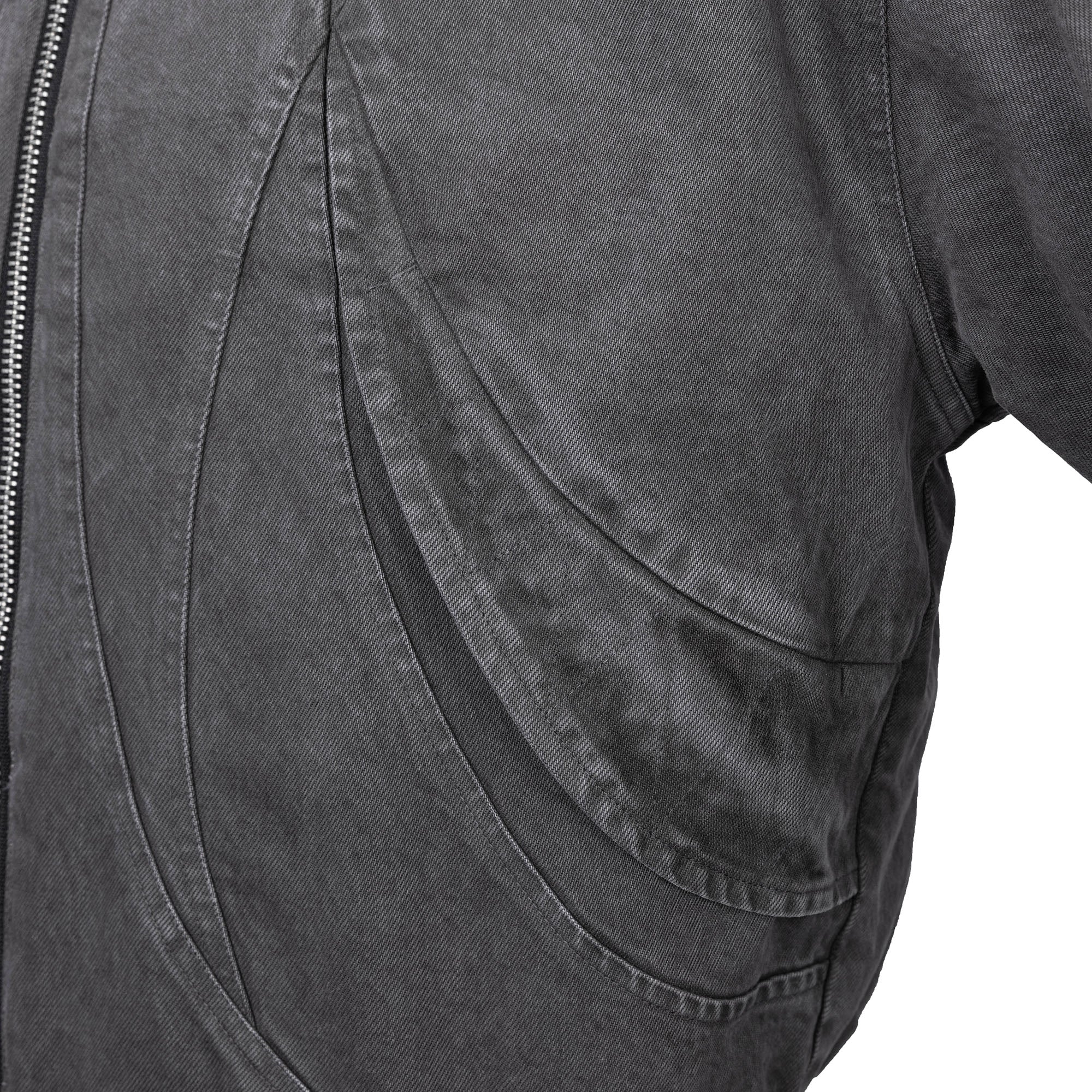 CATSSTAC Detachable Faux Fur Trim Panel Bomber Jacket