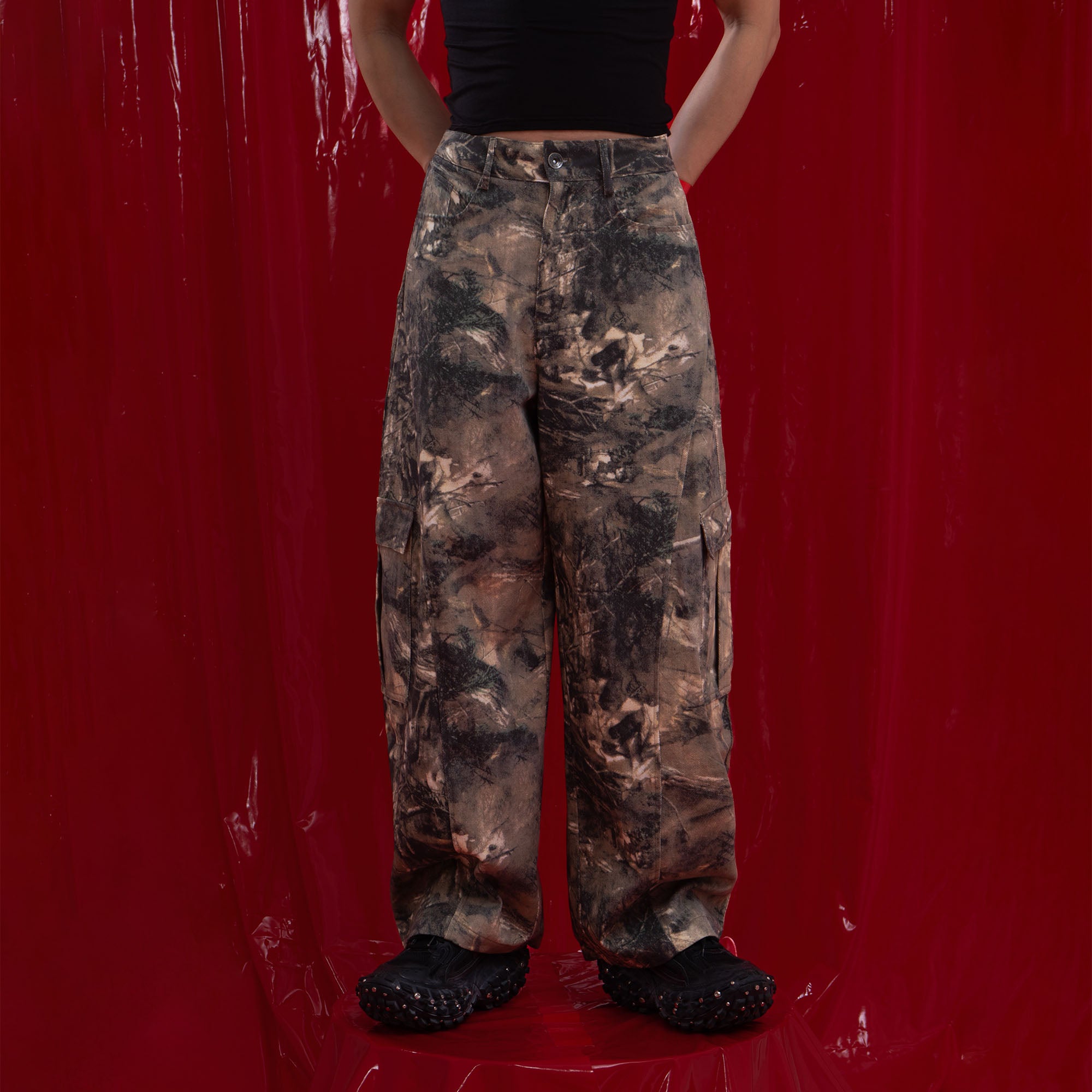 CLP Camo Distressed Panel Cargo Pants, premium urban and streetwear designers apparel on PROJECTISR.com, CLP