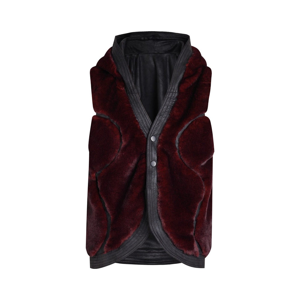 DND4DES Reversible Faux Fur Spliced Hooded Vest, premium urban and streetwear designers apparel on PROJECTISR.com, DND4DES