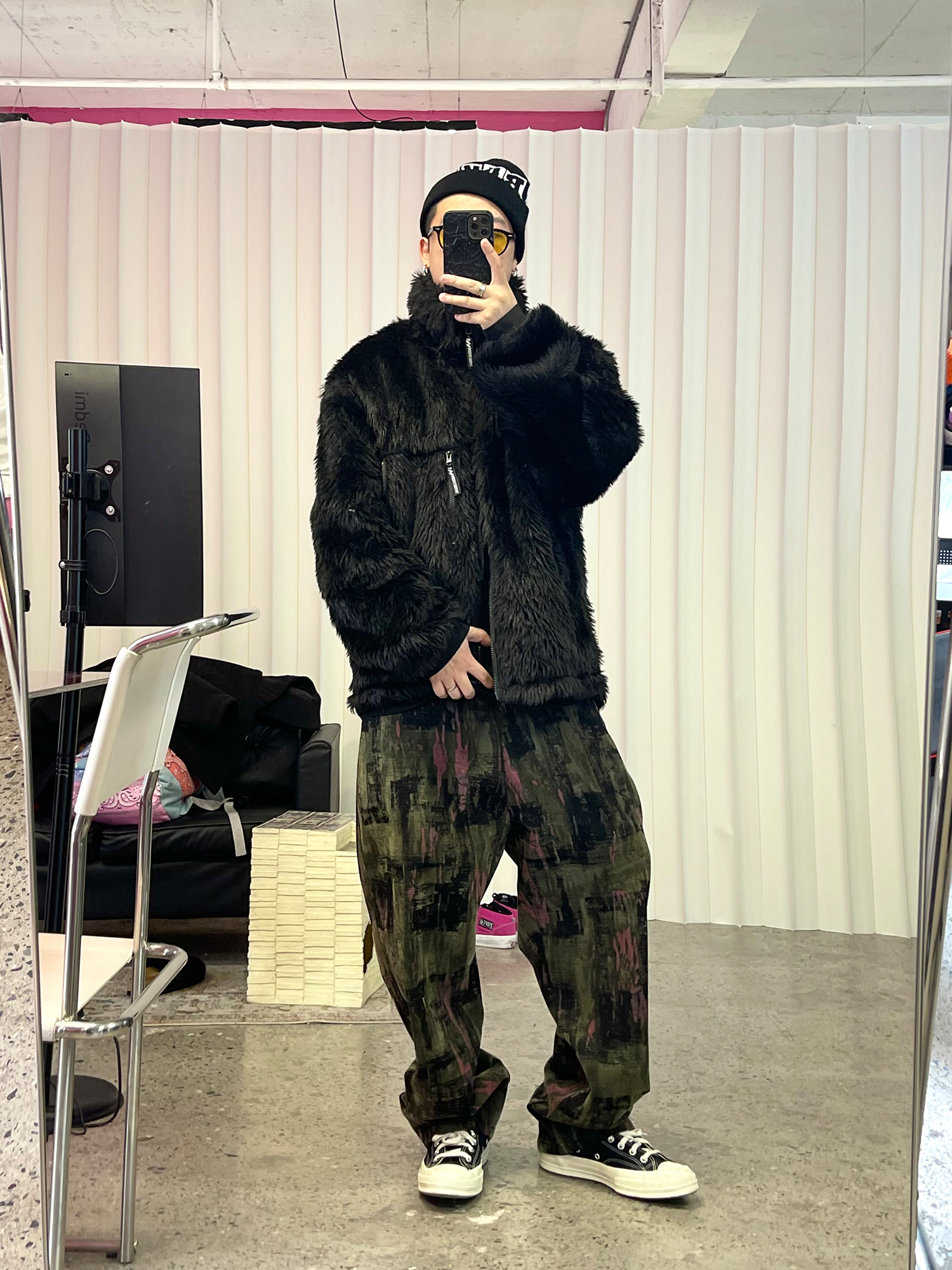 ME DA IGUAL Shaggy Multi-Pocket Faux Fur Jacket