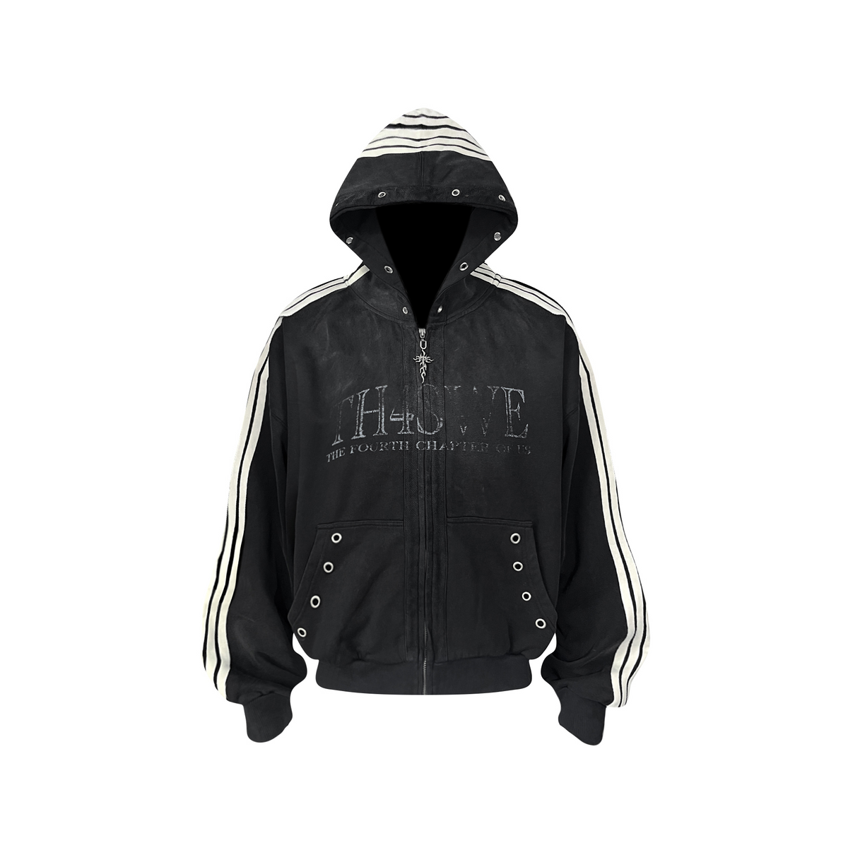 TH4SWE Washed Striped Hooded Jacket