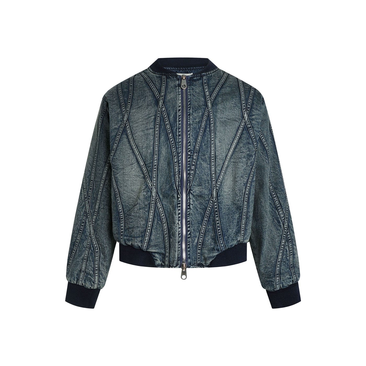 DND4DES Deconstructed Washed Denim Bomber Jacket, premium urban and streetwear designers apparel on PROJECTISR.com, DND4DES